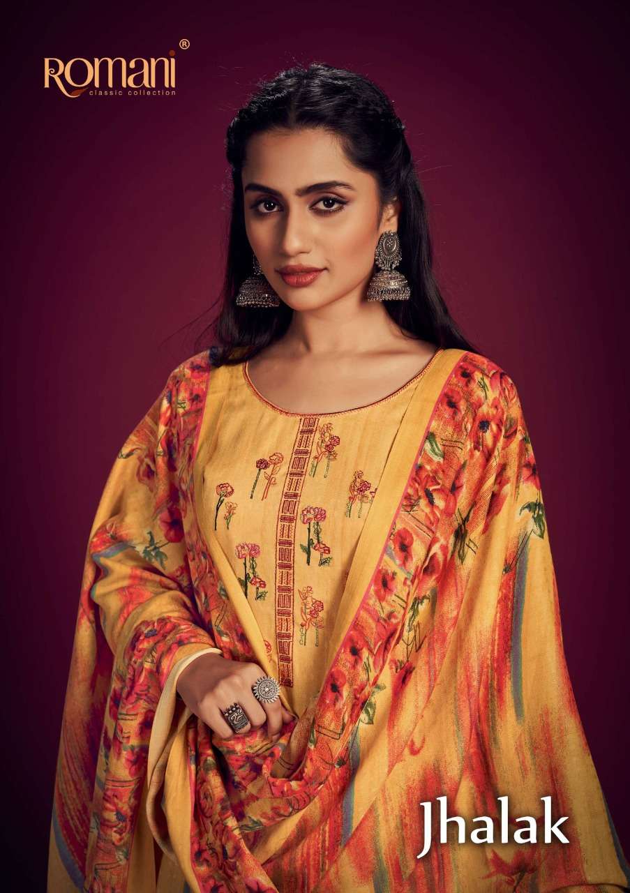 romani jhalak pashmina casual wear fancy salwar kameez