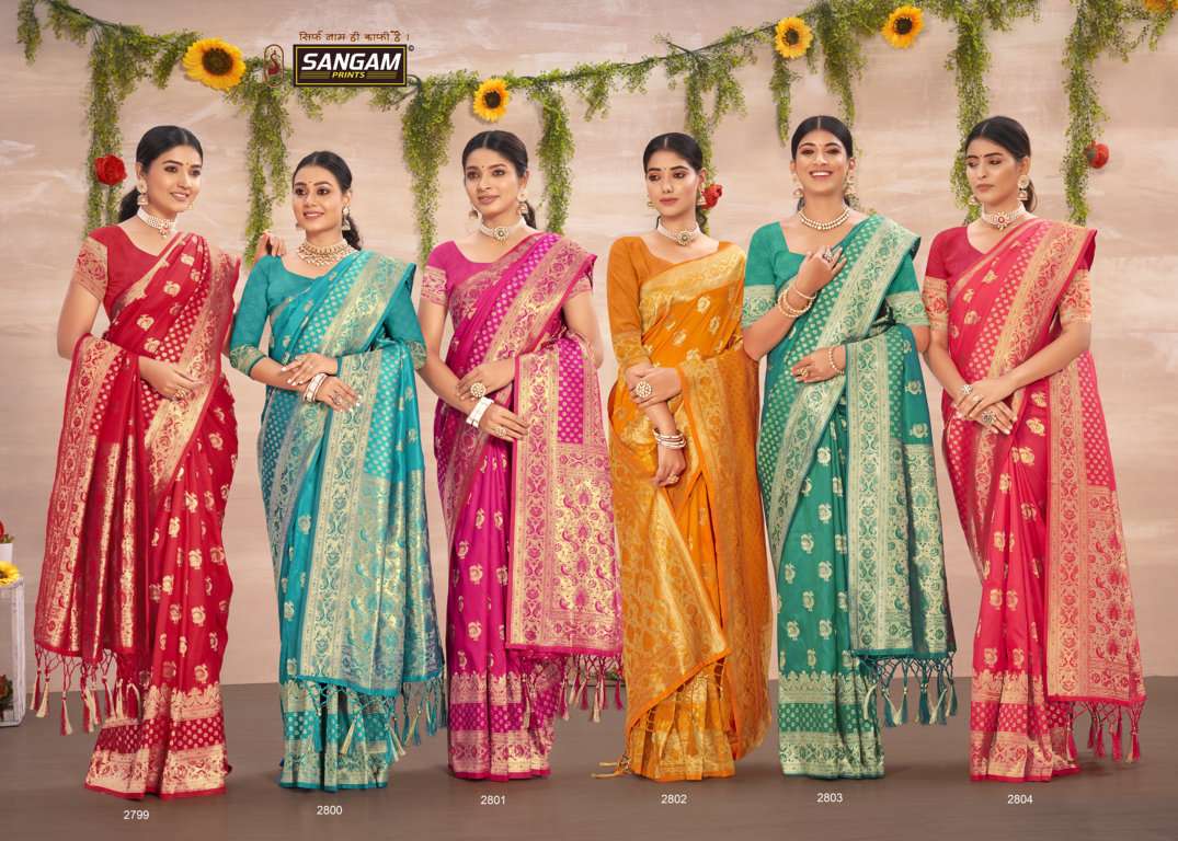 sangam prints jubilee silk heavy banarasi silk saris wholesaler