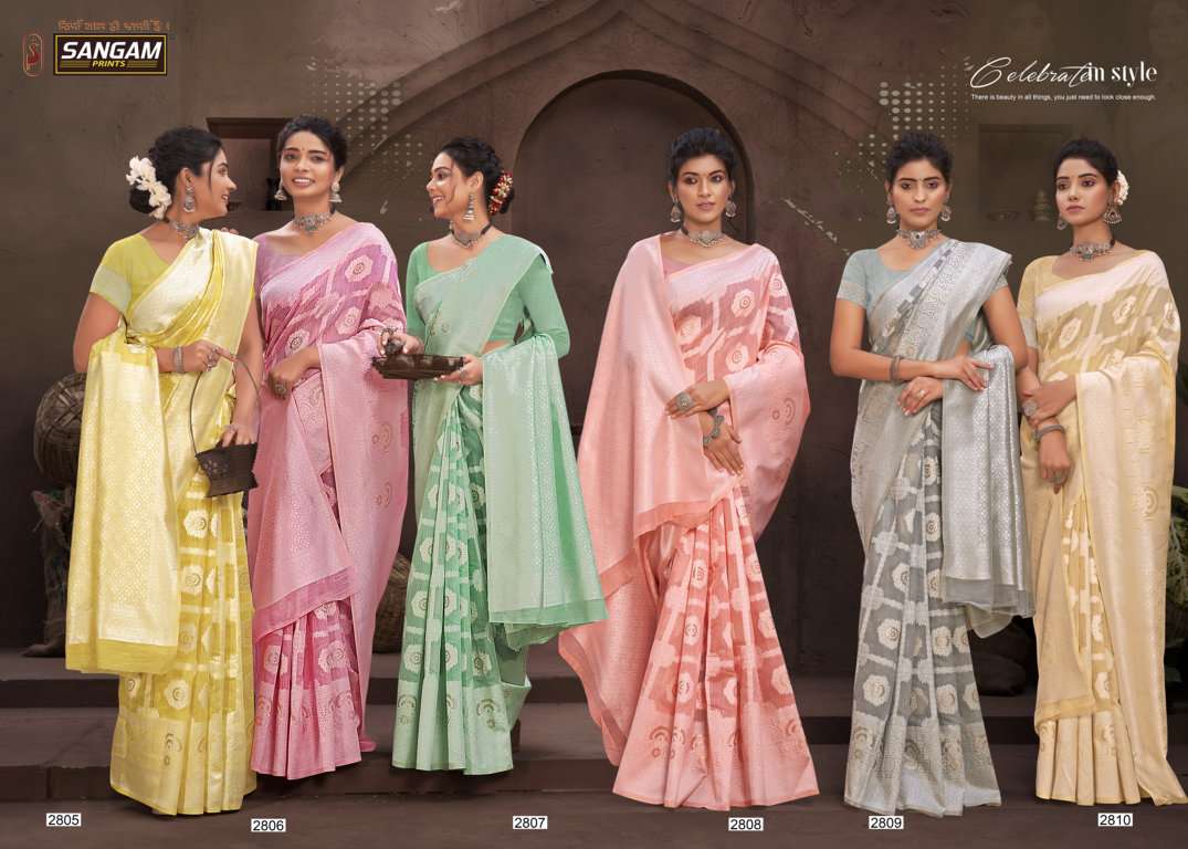 sangam prints soft touch cotton weaving saris wholesaler