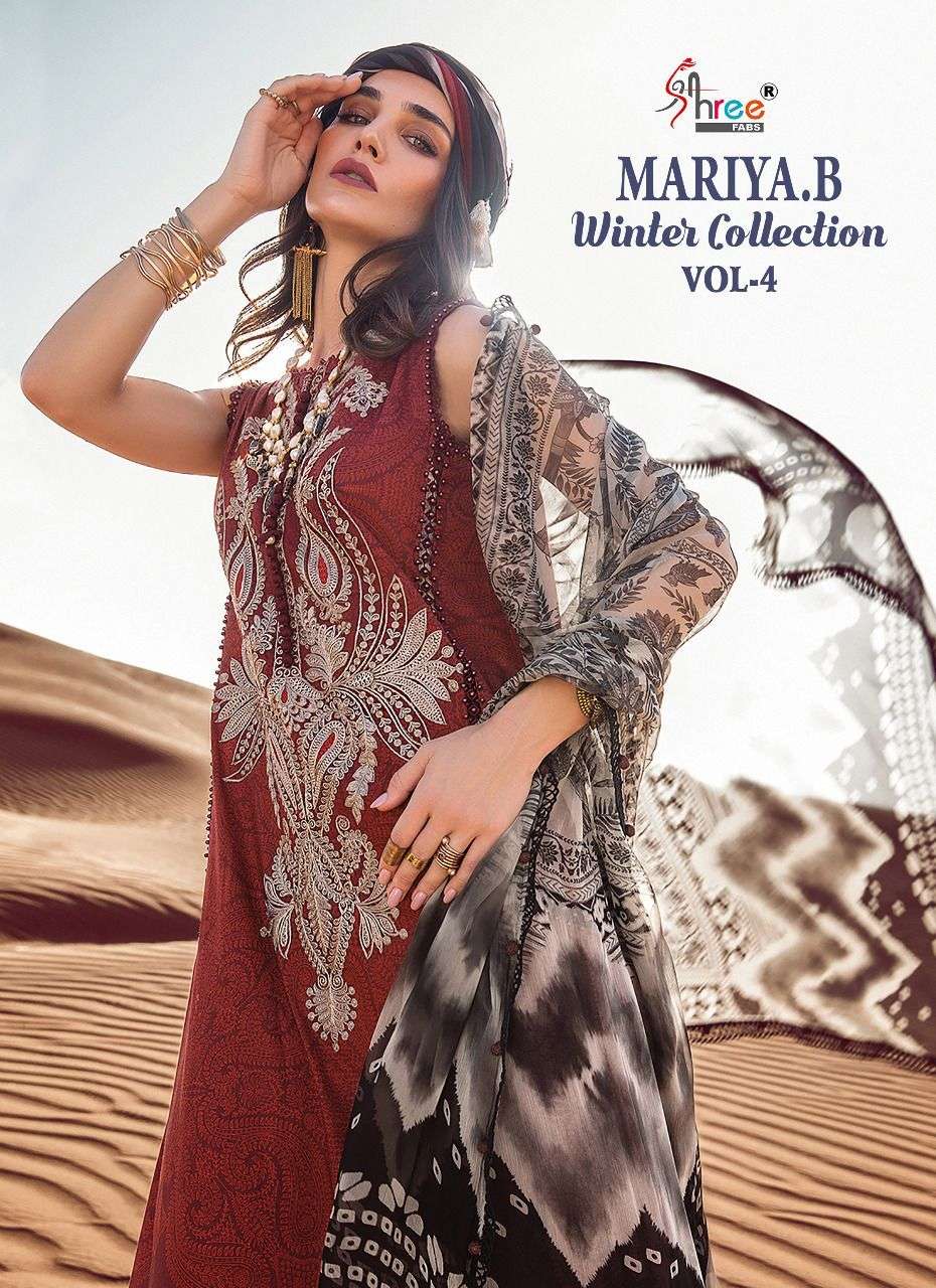 shree fabs mariya b winter vol 4 pashmina pakistani style dress materials
