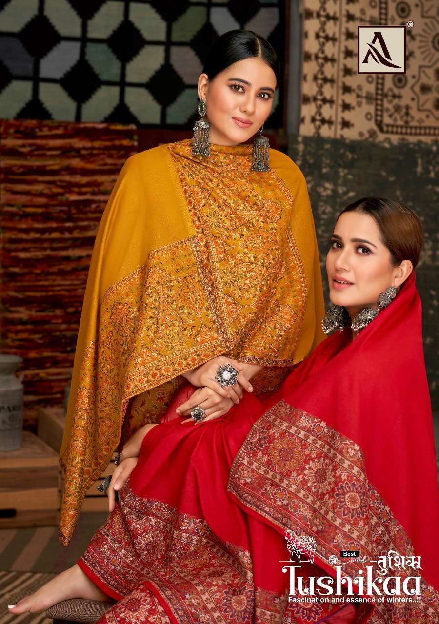 tushikaa by alok woolen pashmina winter dress materials