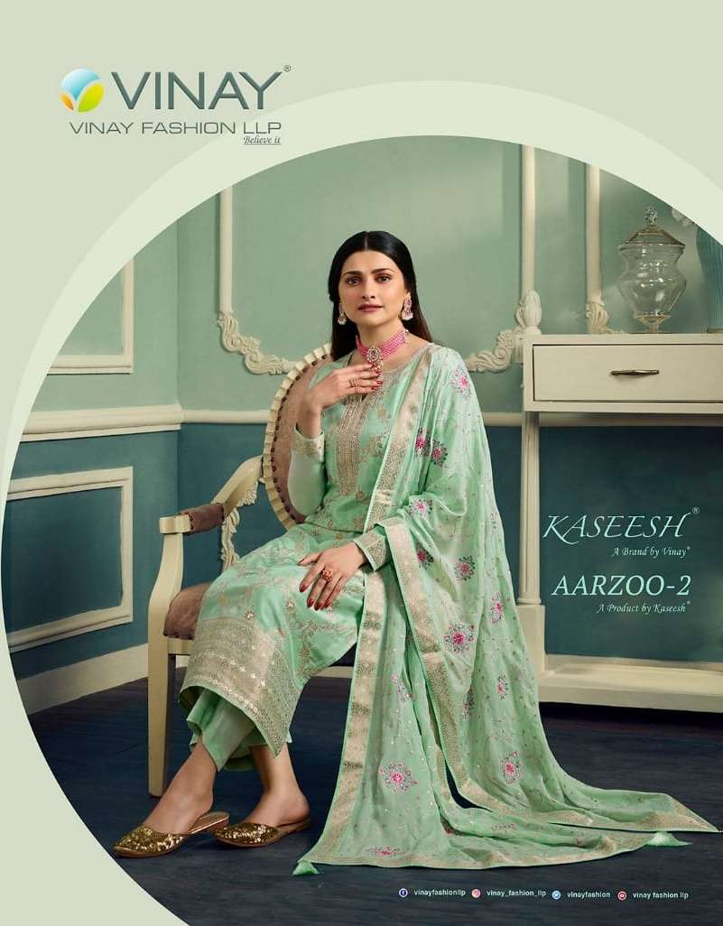 vinay aarzoo vol 2 dola jacquard festival wear fancy salwar kameez