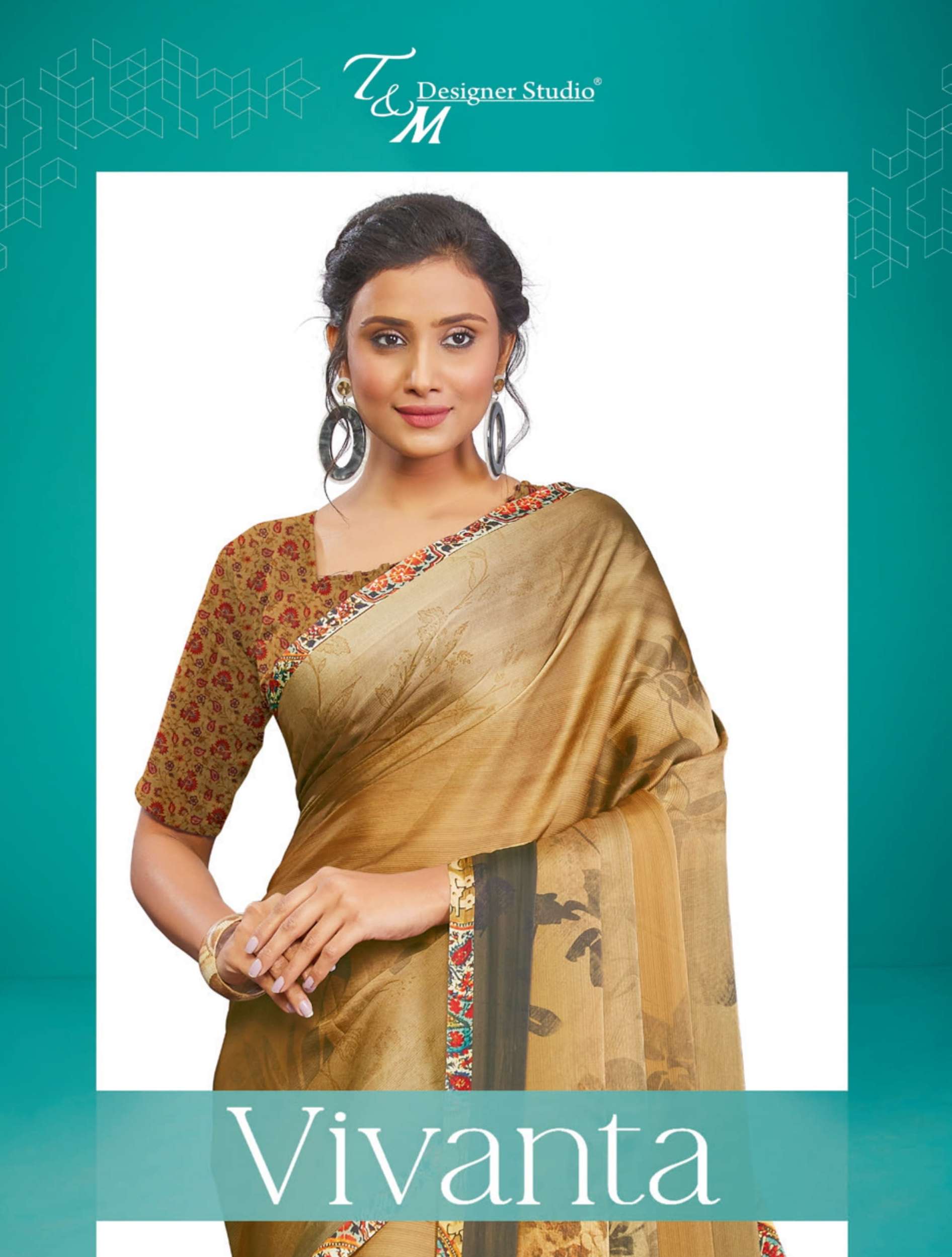 vivanta by t & m designer printed fancy saris best rate online 