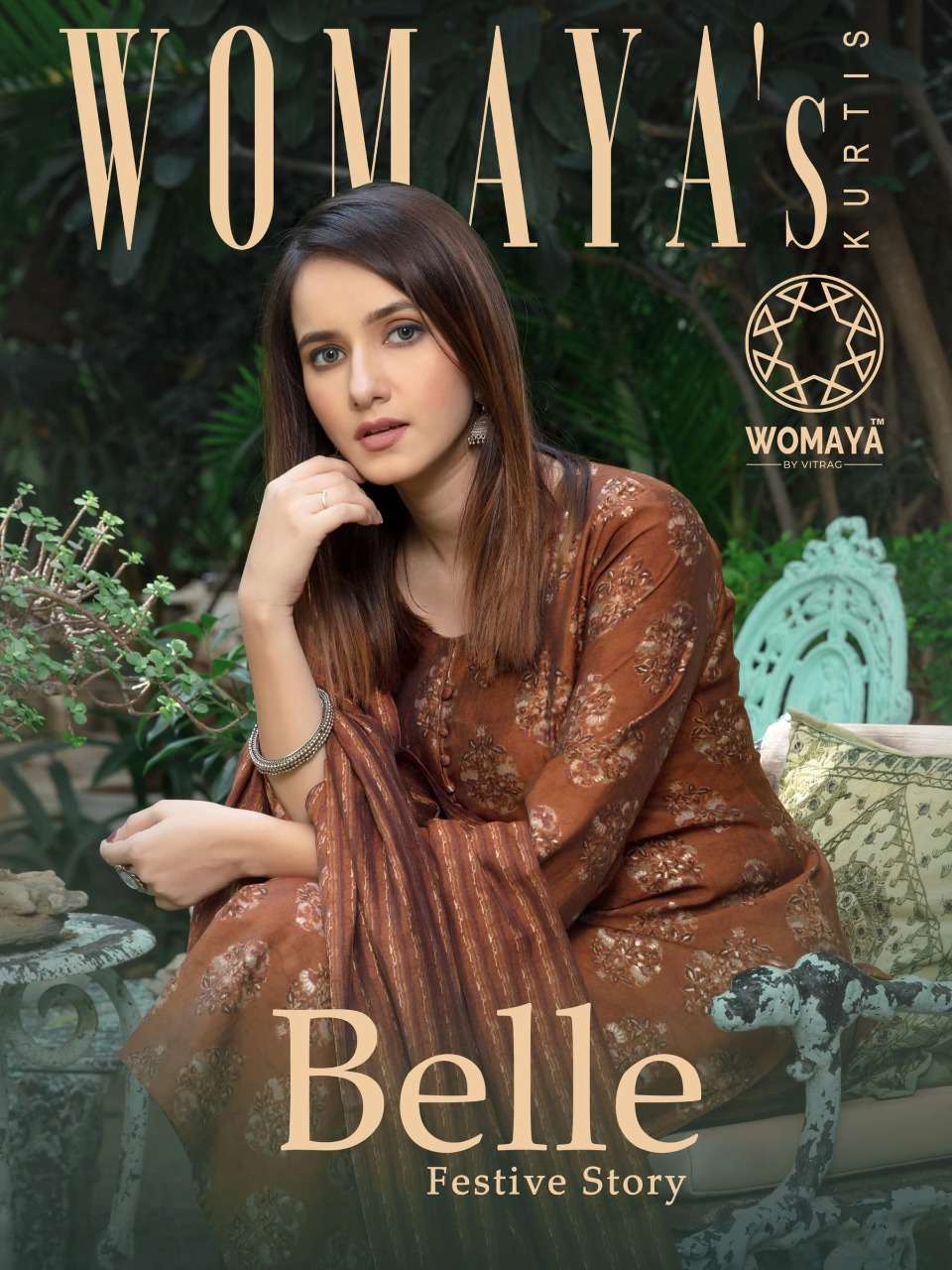 womaya kurtis belle festive story exclusive 3 psc readymade sets 