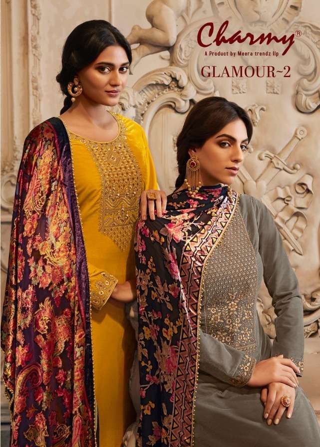 zisa glamour vol 2 by meera trendz charmy velvet designer suits