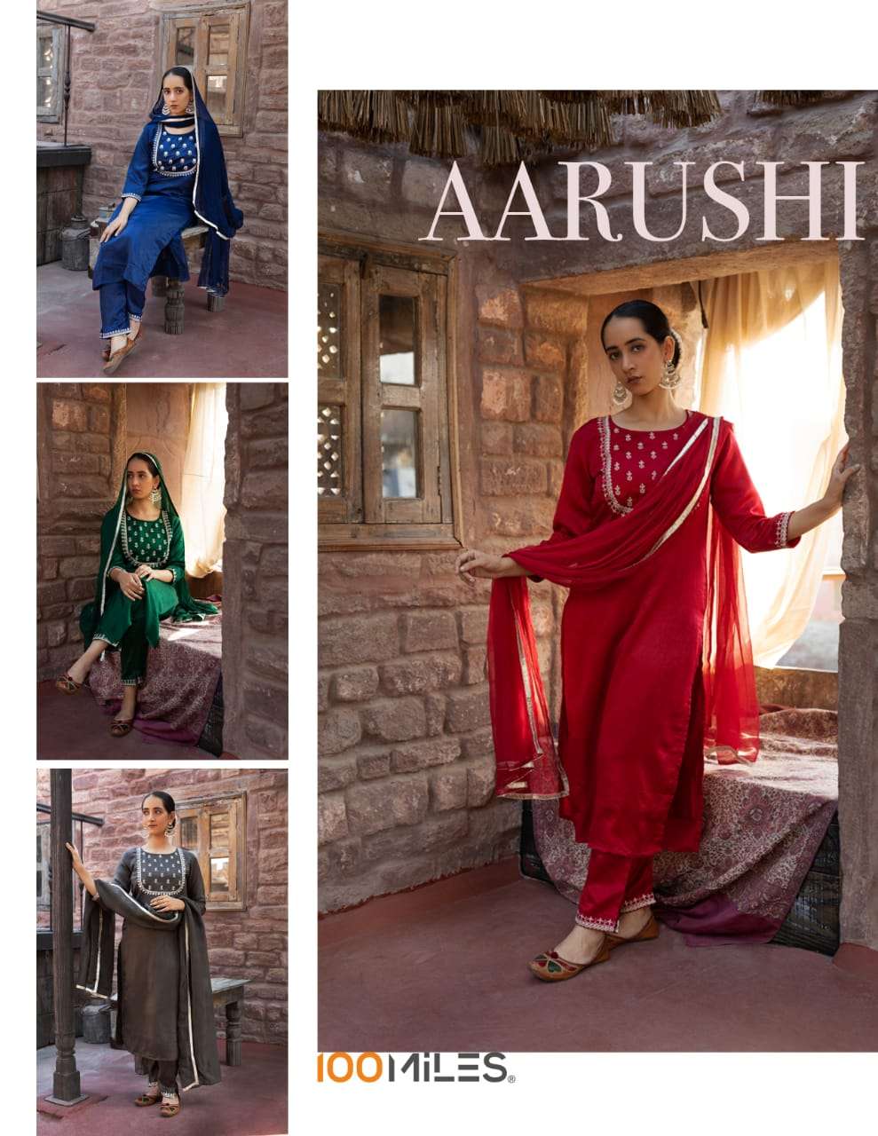 aarushi by 100 miles winter wear velvet full stitch 3 piece suits
