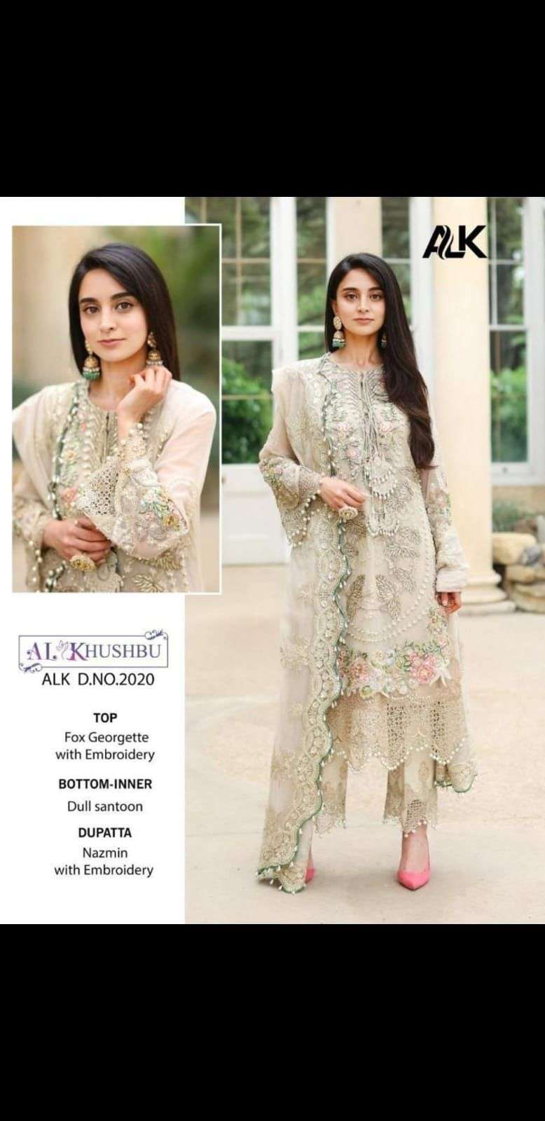 al khushbu alk 2020 single design of pakistani dress online 