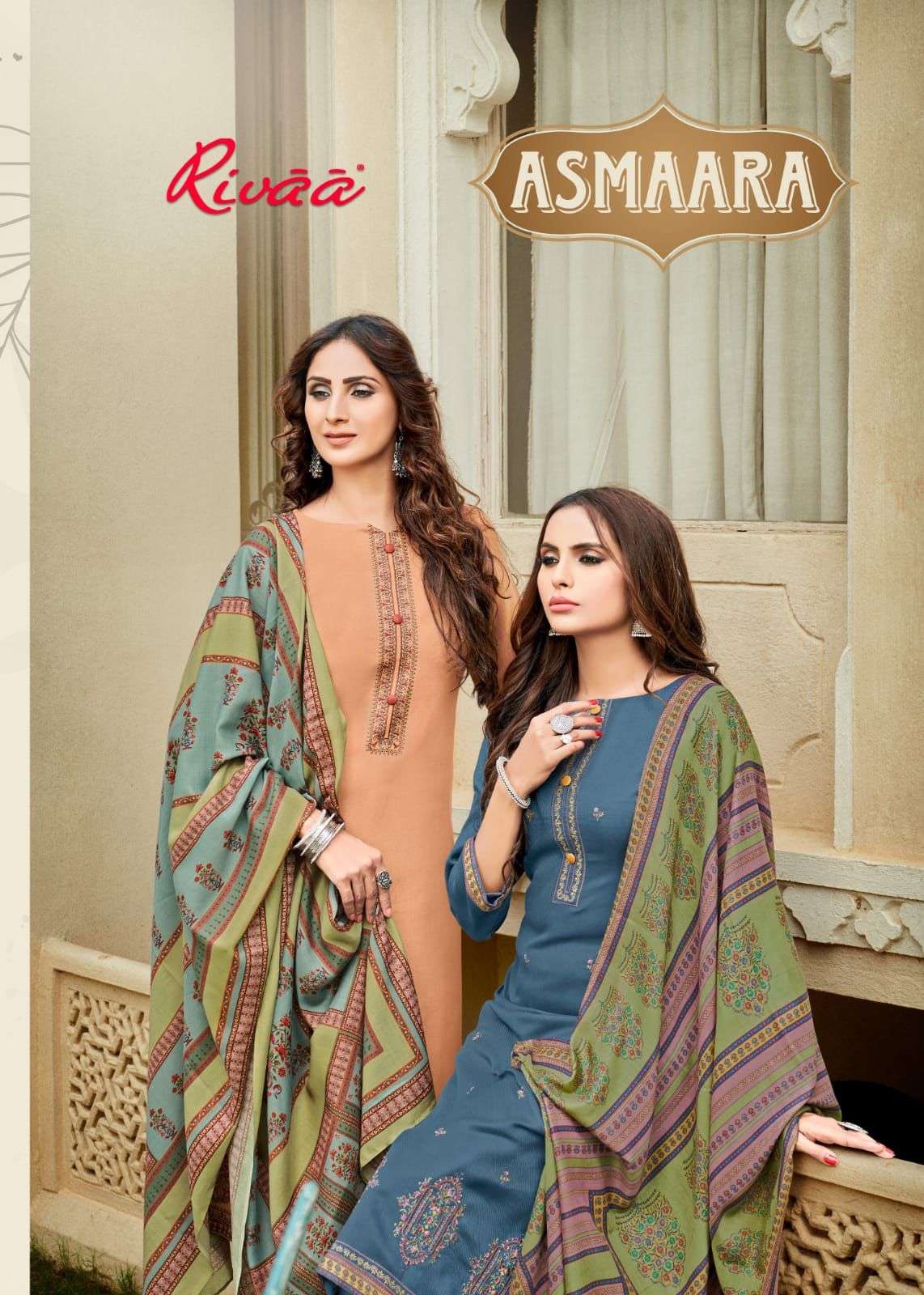 asmaara by rivaa exports pashmina embroidery winter special suit supplier