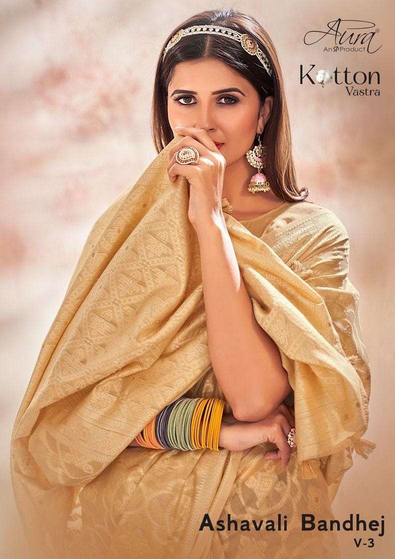 aura ashavali bandhej vol 3 cotton fancy saree for women 