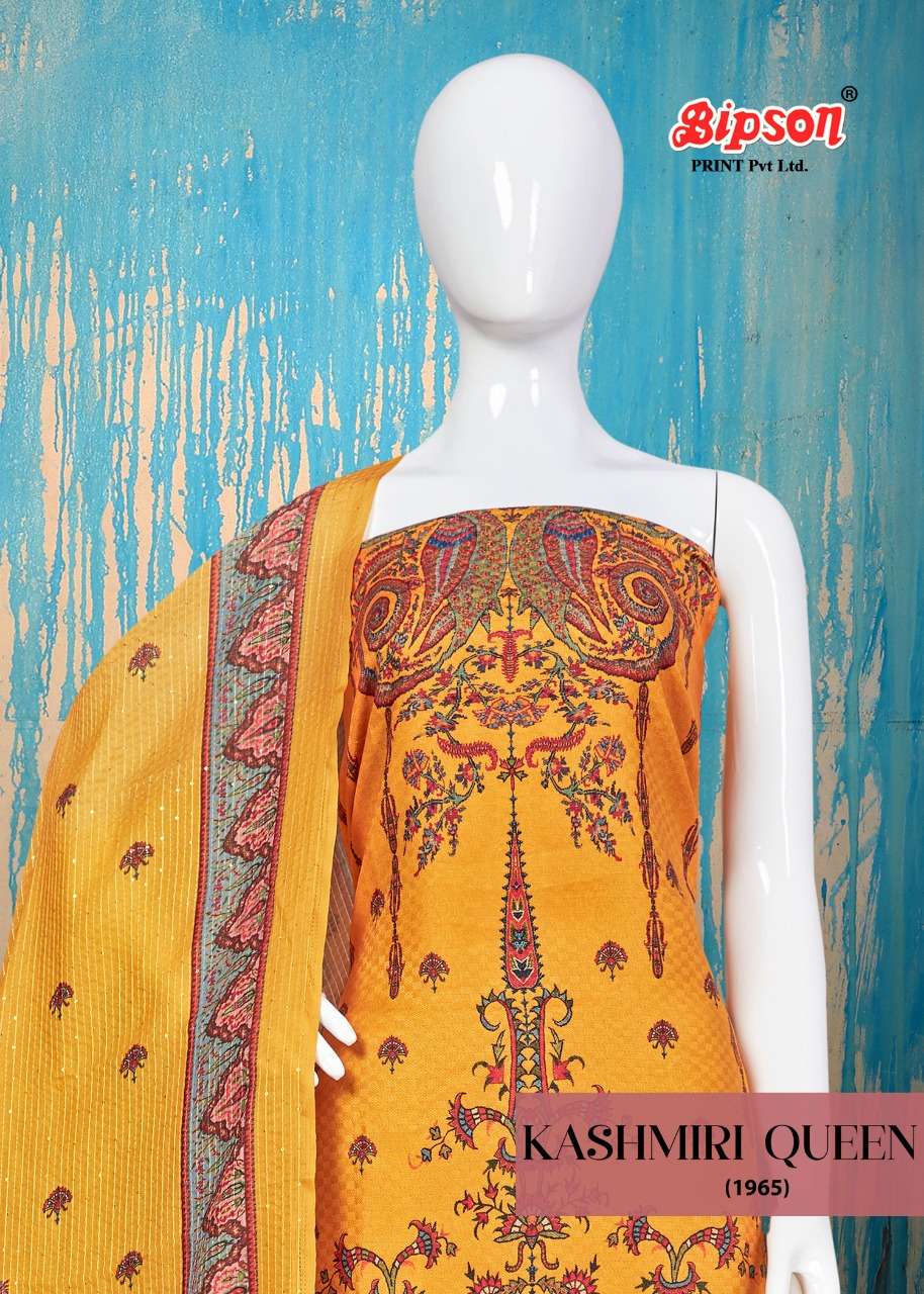 bipson kashmiri queen 1965-1966 woollen pashmina winter dress materials