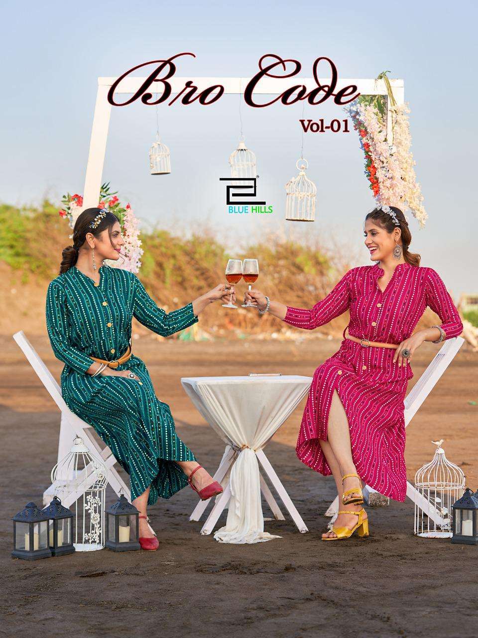 bro code by blue hills rayon fancy gown with belt collection