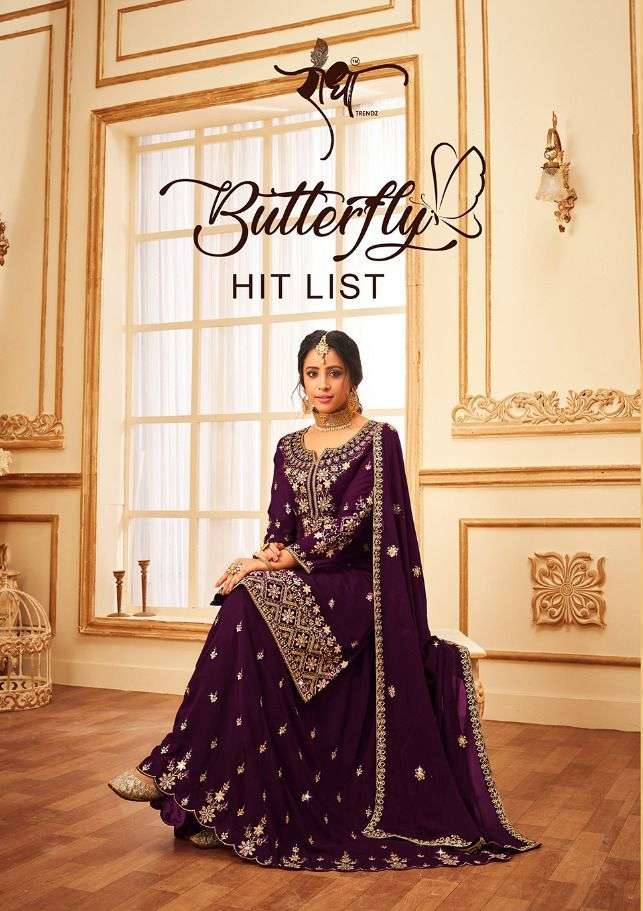butterfly hit list by radha trendz georgette lehanga style suit wholesaler