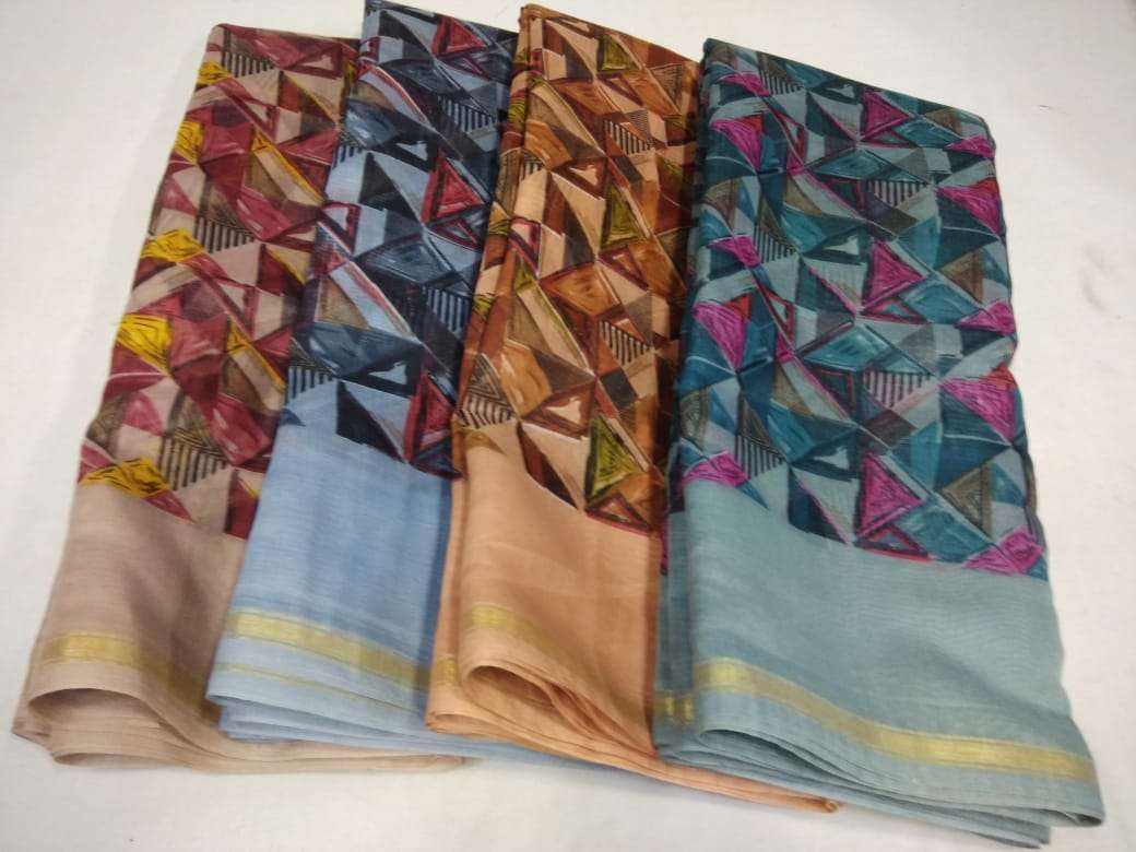 chanderi border with blouse saree at low cost online 