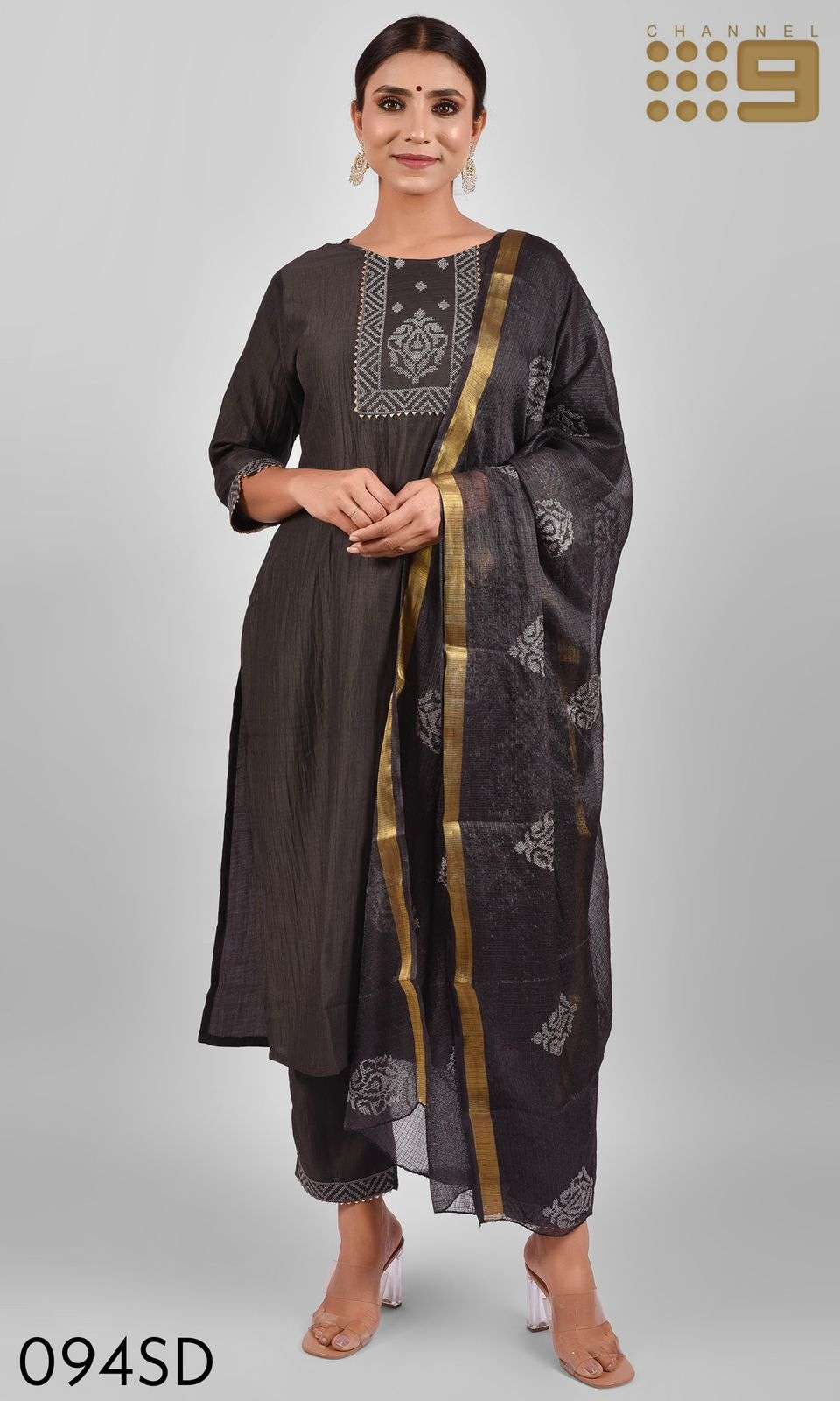 channel 9 present 094sd-097sd chinon silk readymade salwar kameez combo set