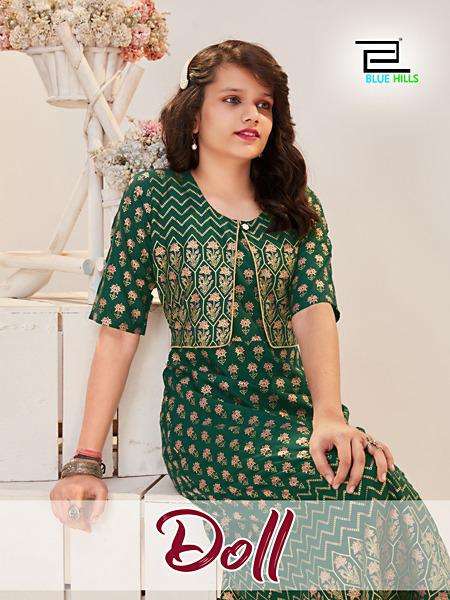 doll by blue hills rayon kurti with koti kids wear collection