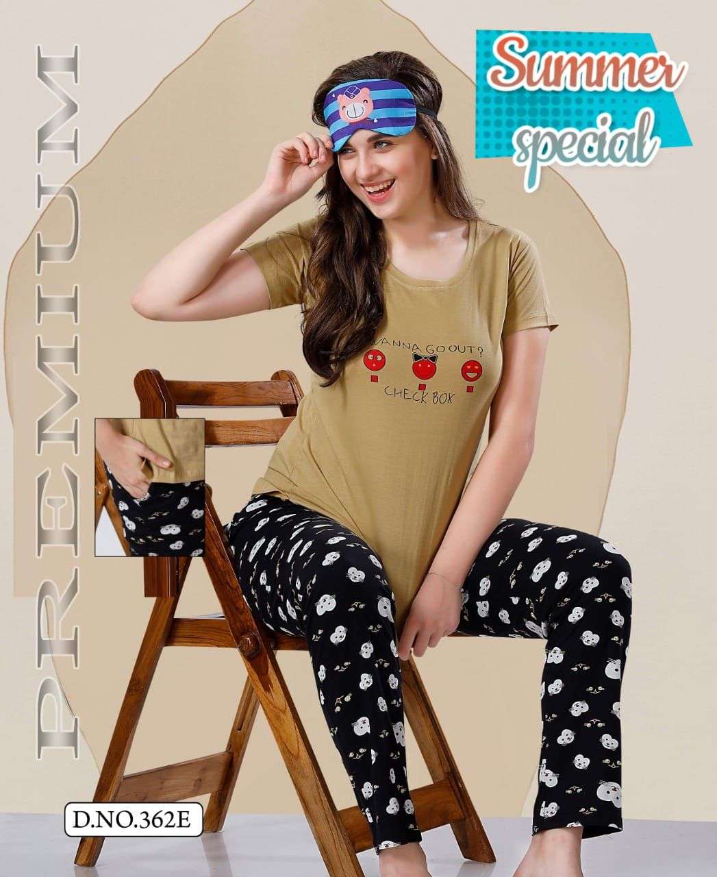 FASHION TALK NEW VOL.362 Heavy Shinker Hosiery Cotton Night Suits With Pocket CATALOG WHOLESALER BEST RATE