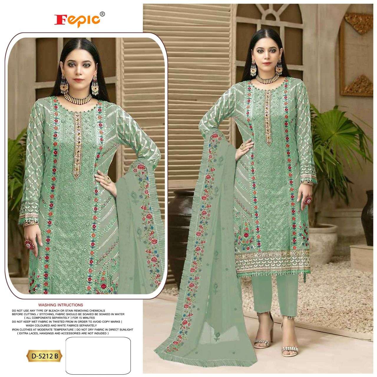 fepic d 5212 pakistani georgette fabrics dress 