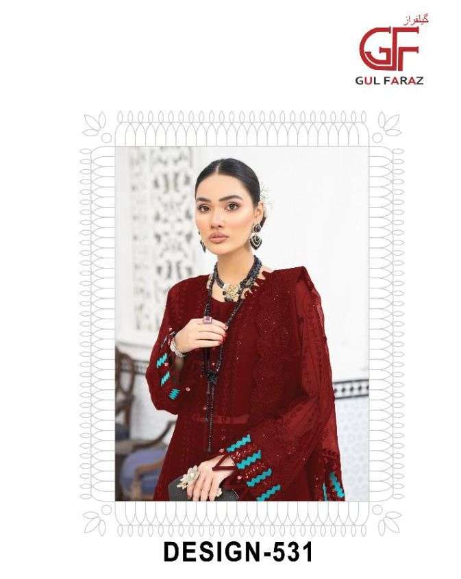 gul fatraz 531 design net embroidery pakistani cloths 