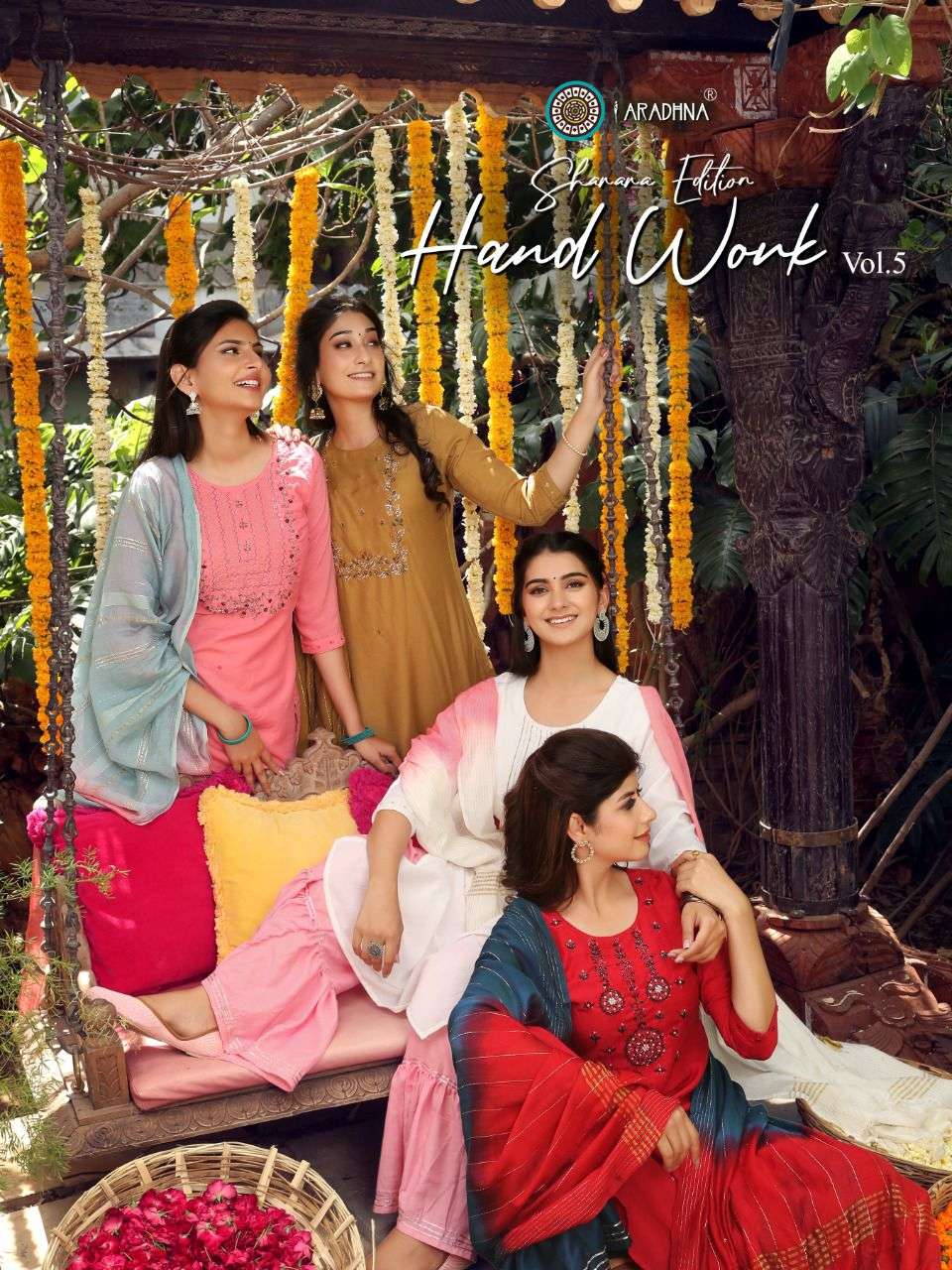 hand work vol 5 by aradhna readymade designer kurti with sharara & dupatta set