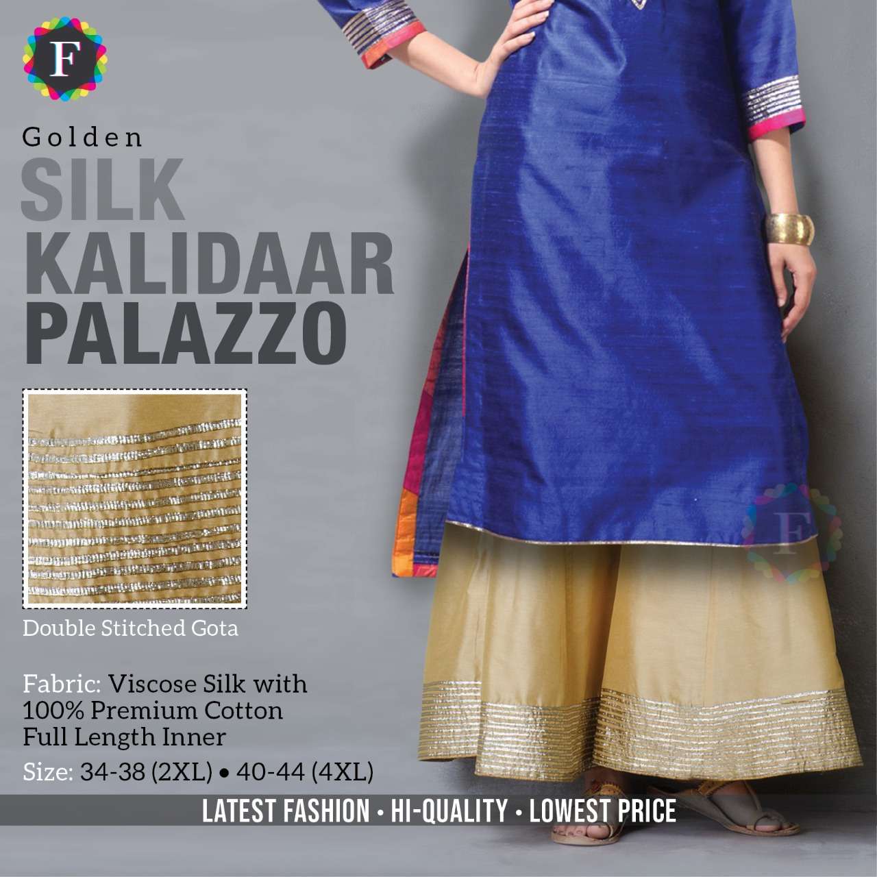 Kalidaar Silk Palazzo Ethnic Cotton Silk Bottom Wear Plazzo Collection