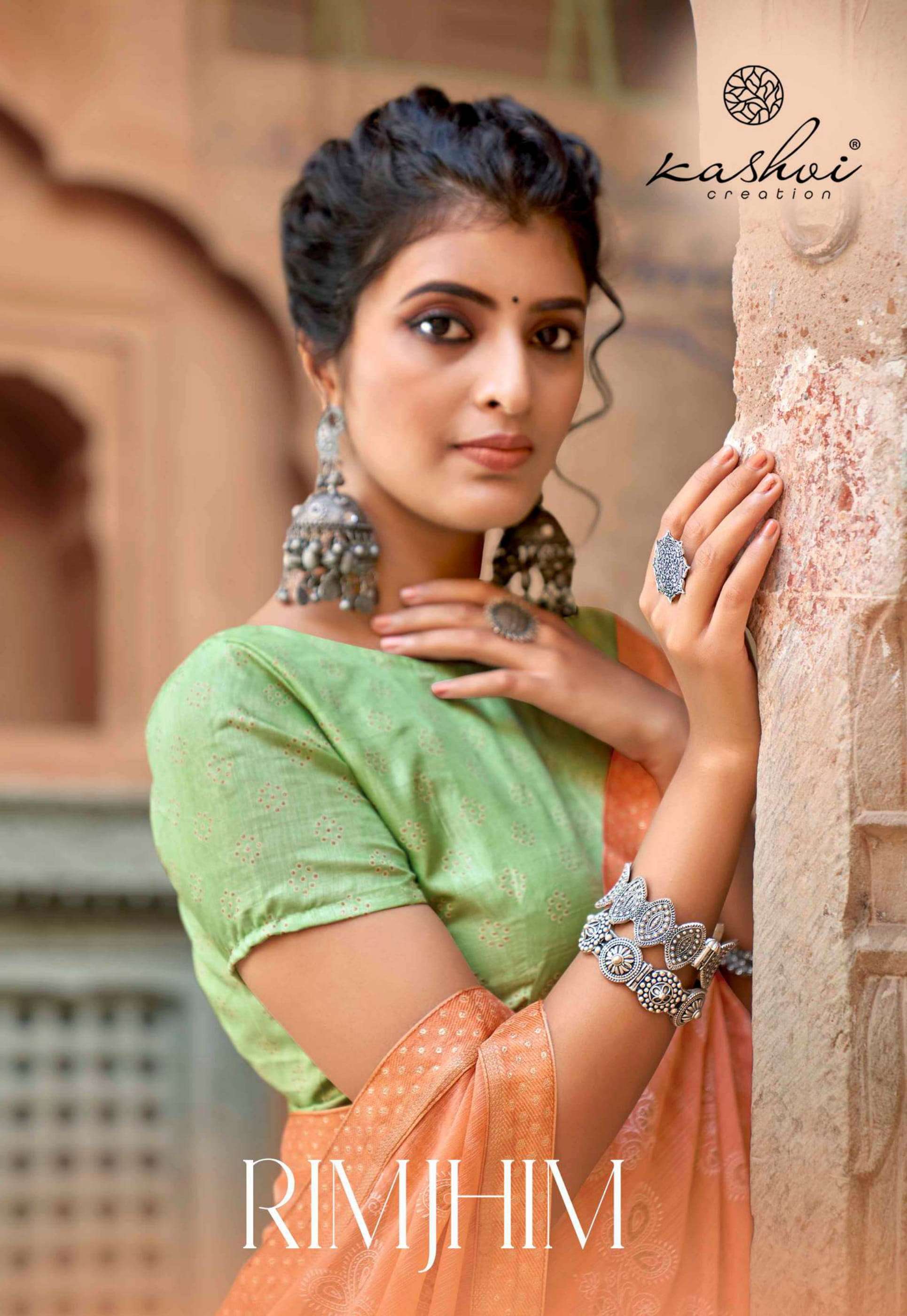 kashvi creation rimjhim fancy designer saree wholesaler
