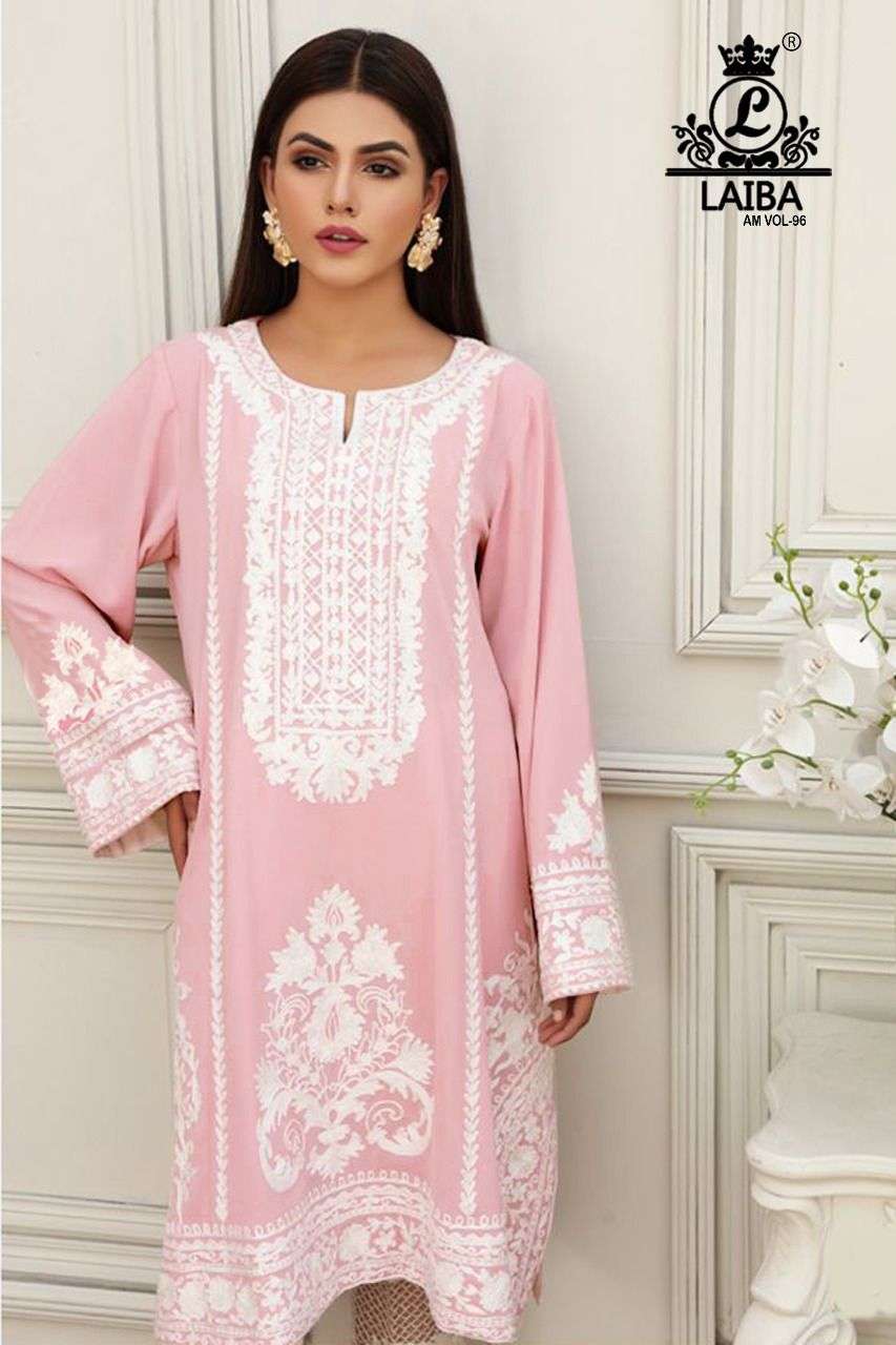 laiba am vol 96 georgette pakistani designer kurti with bottom