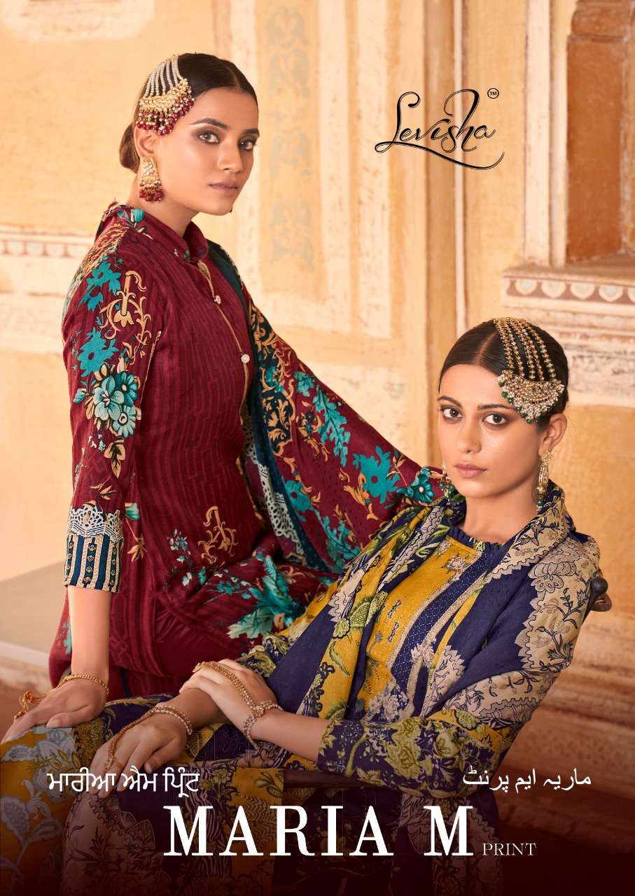 levisha maria m print pashmina pakistani style fancy winter suits