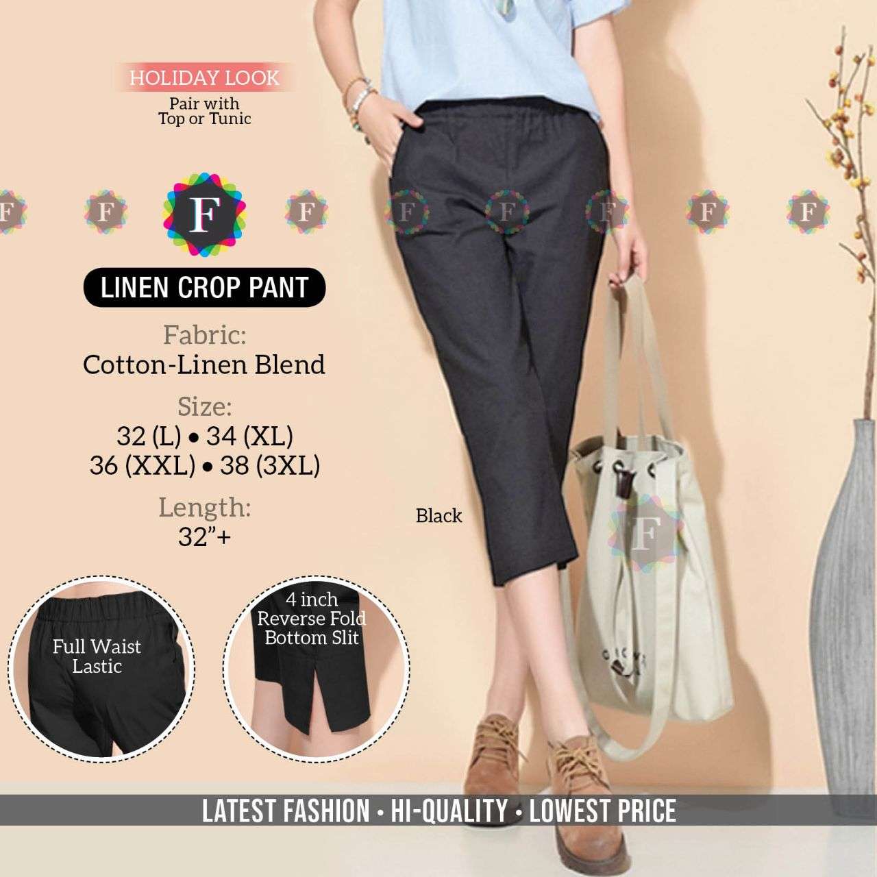 linen crop pant bottom wear collection wholesale only 