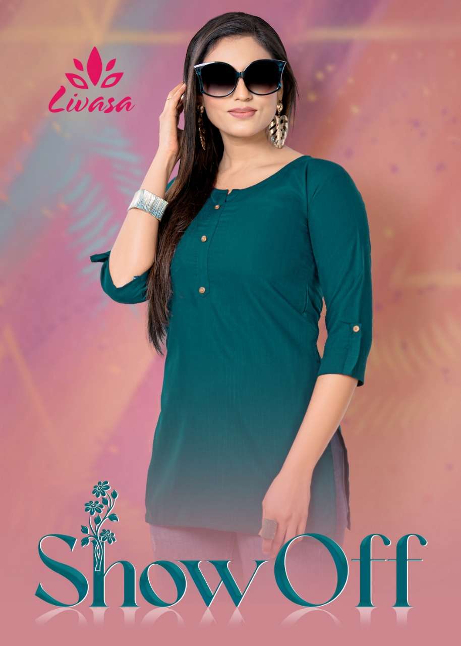 livasa show off straight short kurti top online shop store 