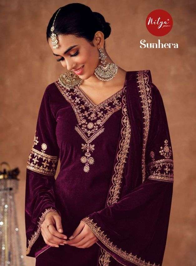 lt nitya sunhera velvet winter ladies salwar suits design new 