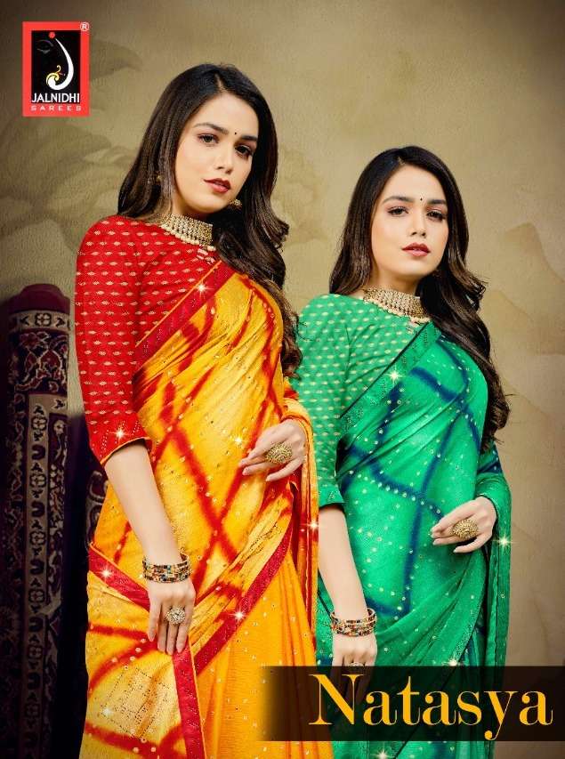 natasya by jalnidhi moss chiffon designer fancy sarees