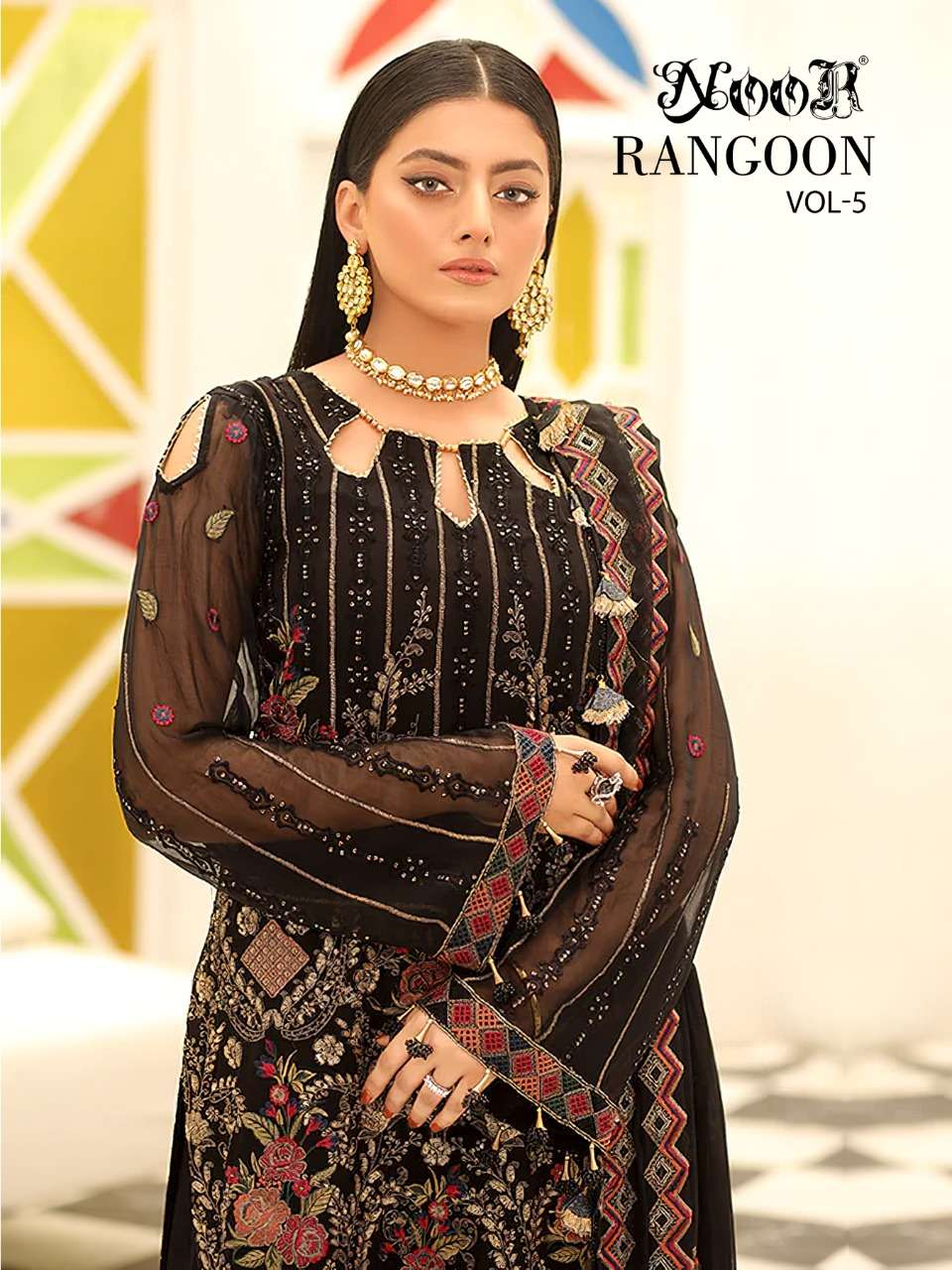 noor rangoon vol 5 georgette classy look pakistani fancy dresses