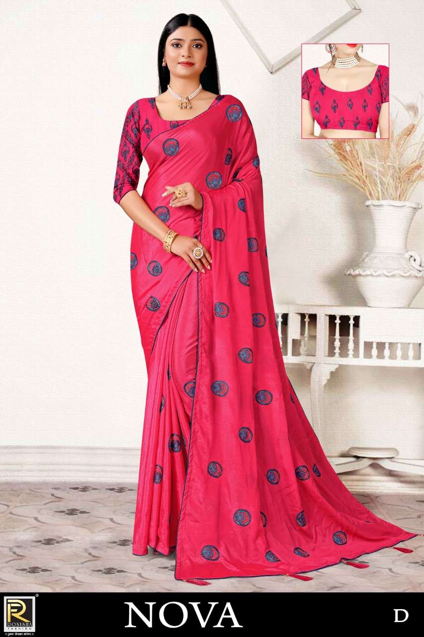 Nova by ranjna saree embroidery thread work designar saree exclusive saree collecton 