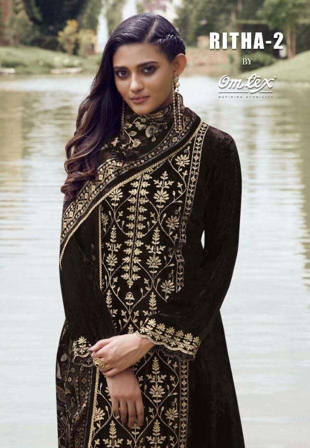 omtex ritha vol 2 viscose velvet winter dresses wholesaler