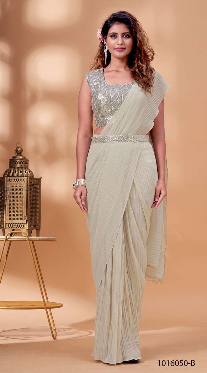 pr 1016050 readymade saree and Stitched Blouse With Belt