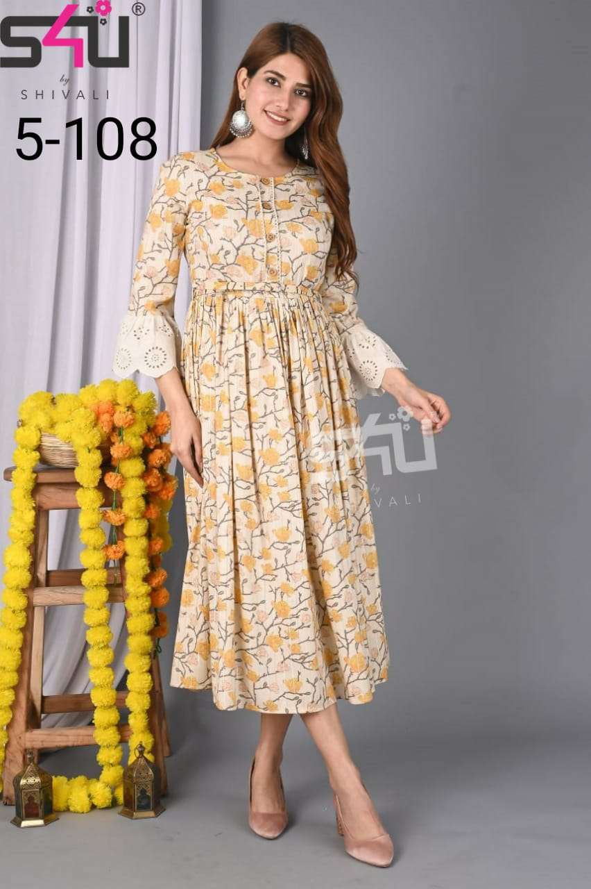pr 108 by s4u designer gown m l xl combo gown kurti set