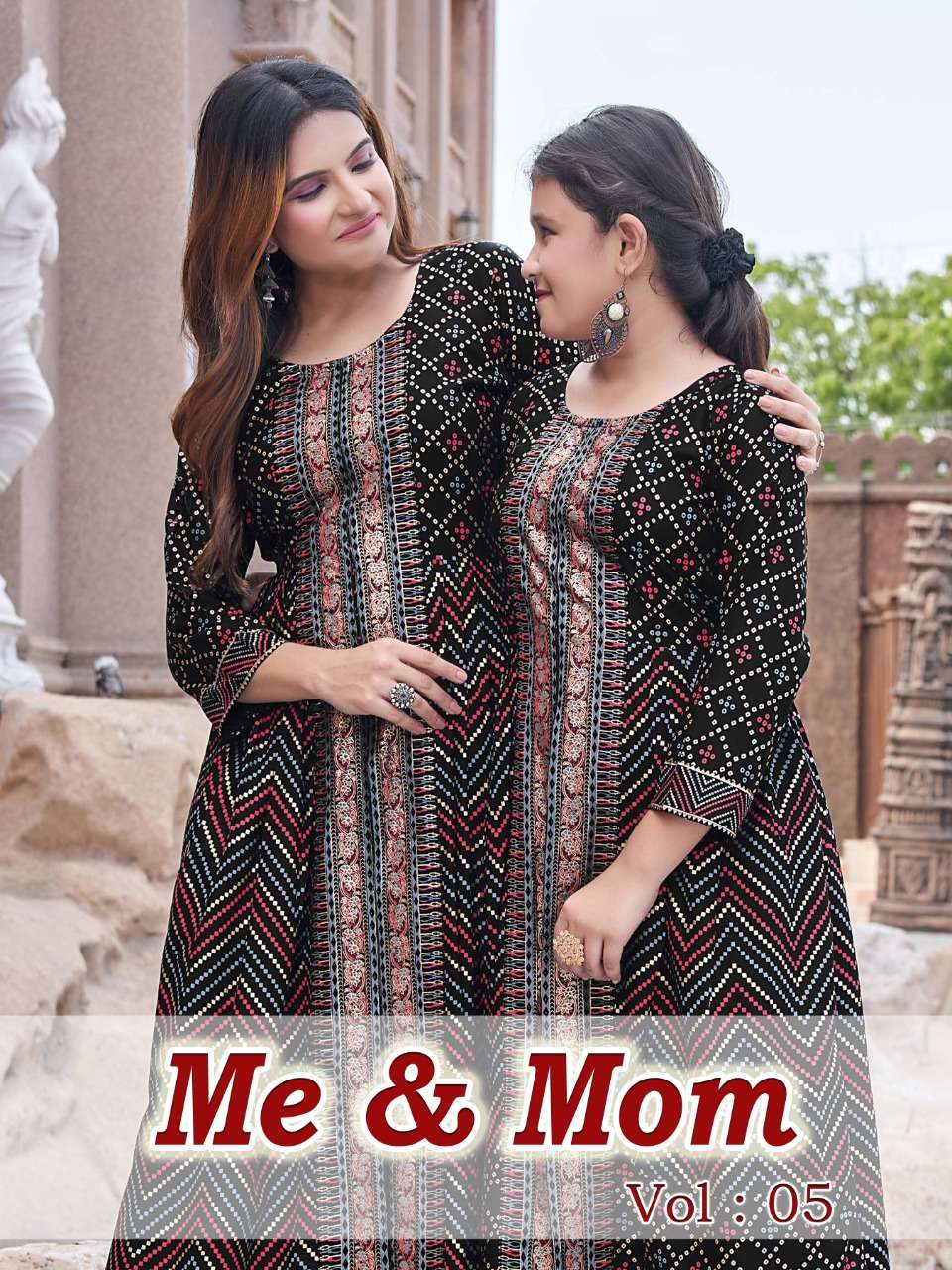 pr me & mom vol 5 mother daughter combo set of center cut kurti design 