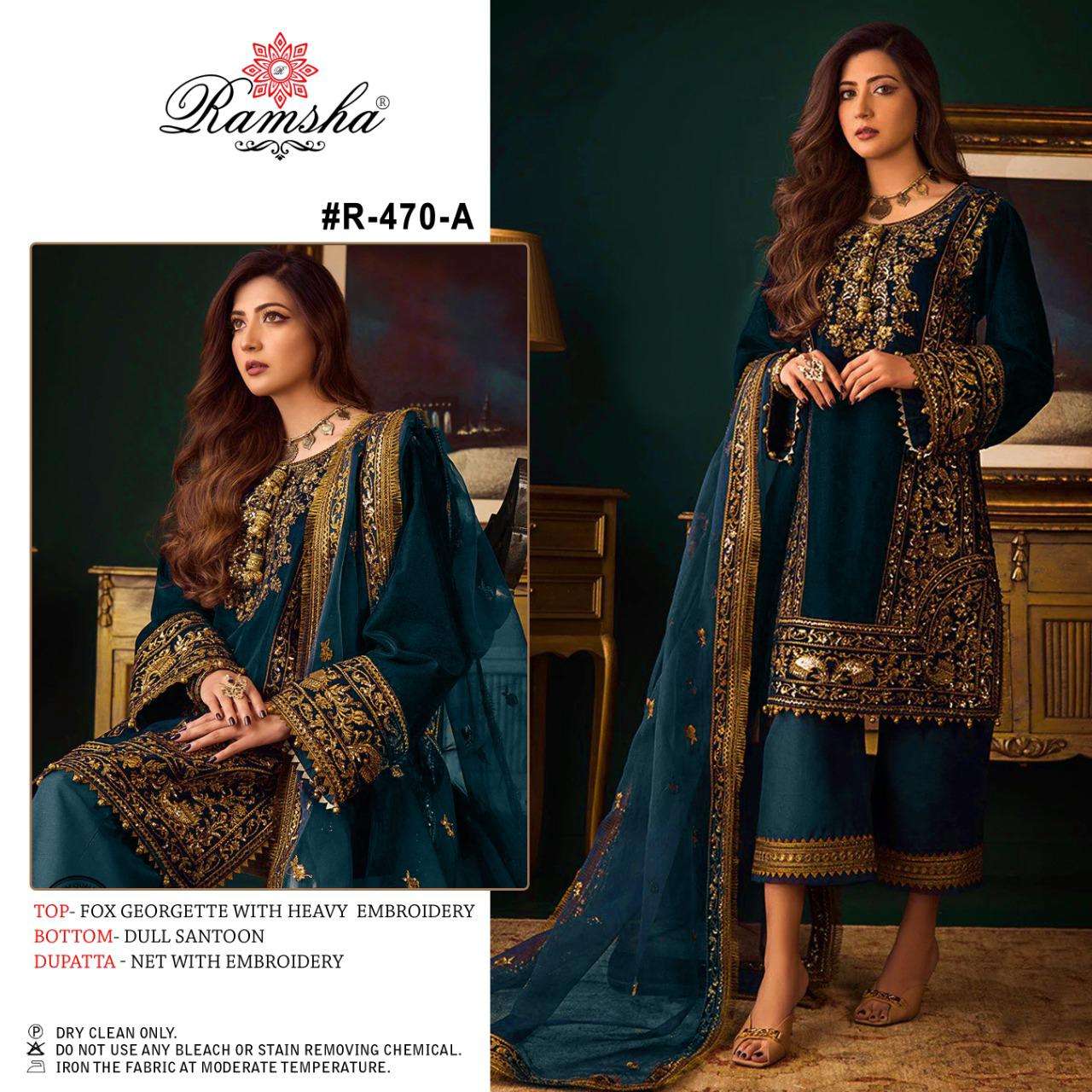 ramsha 470 a georgette pakistani suit single piece at company rate
