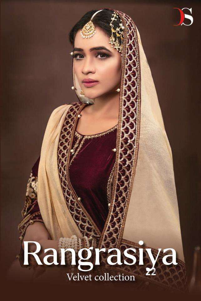 rangrasiya velvet 22 by deepsy winter pakistani fancy suit
