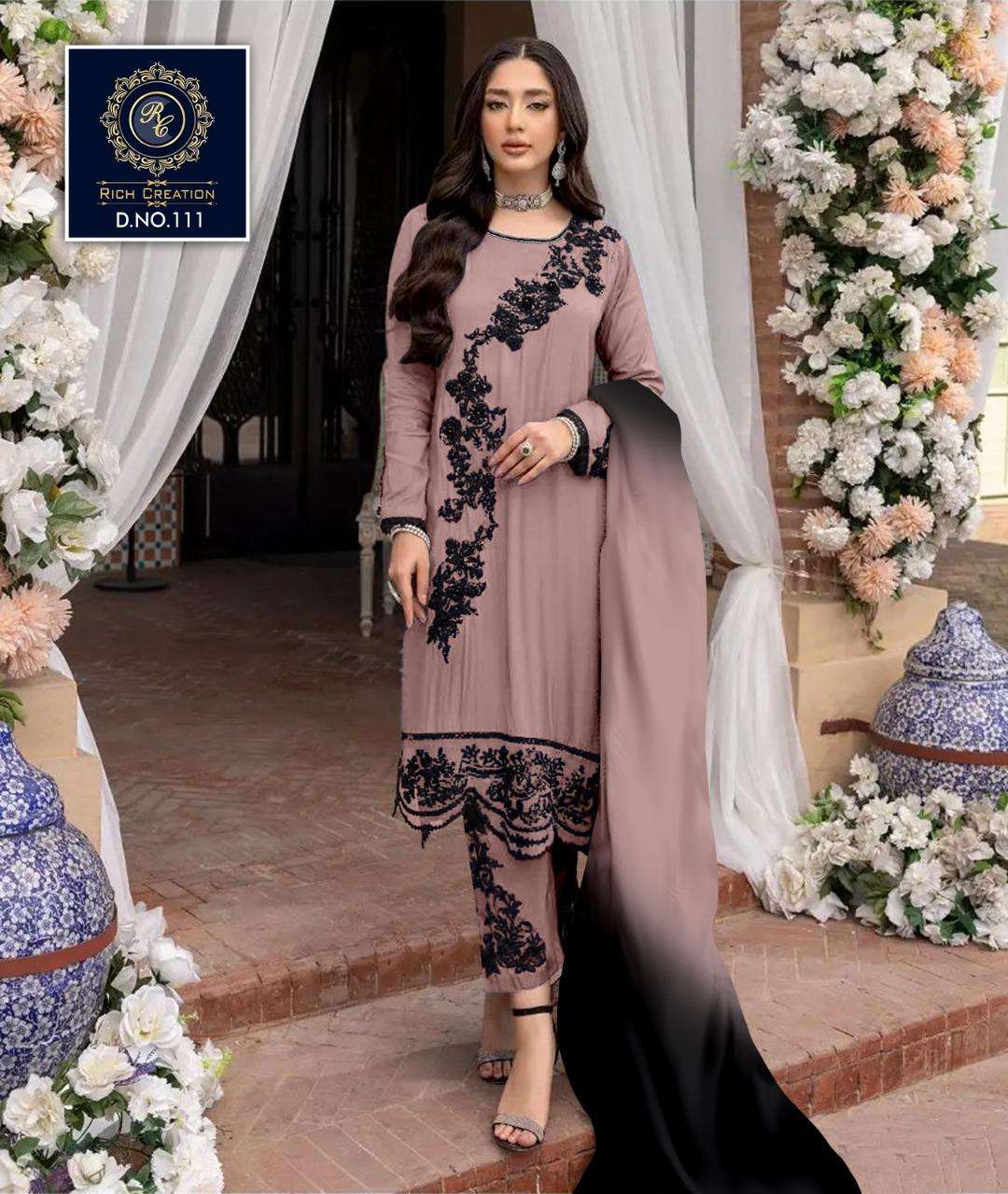rich creation 1011 georgette pakistani readymade fancy suits