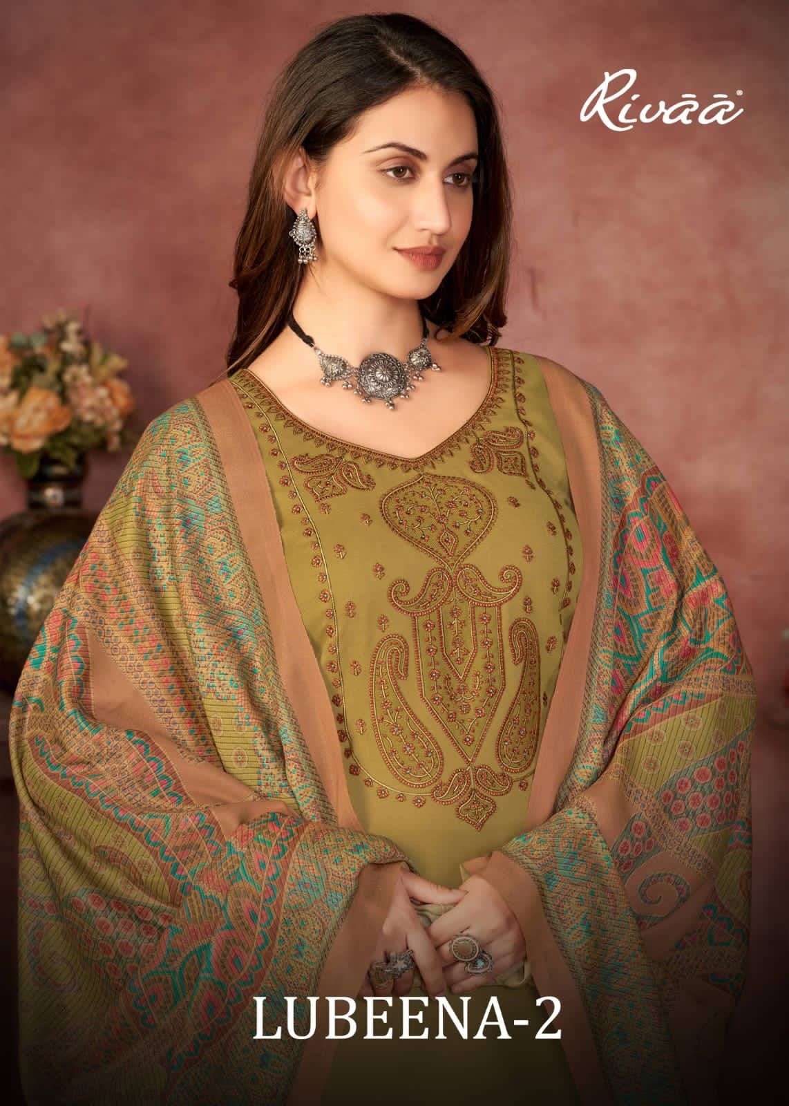 rivaa lubeena vol 2 pashmina embroidery winter dresses supplier