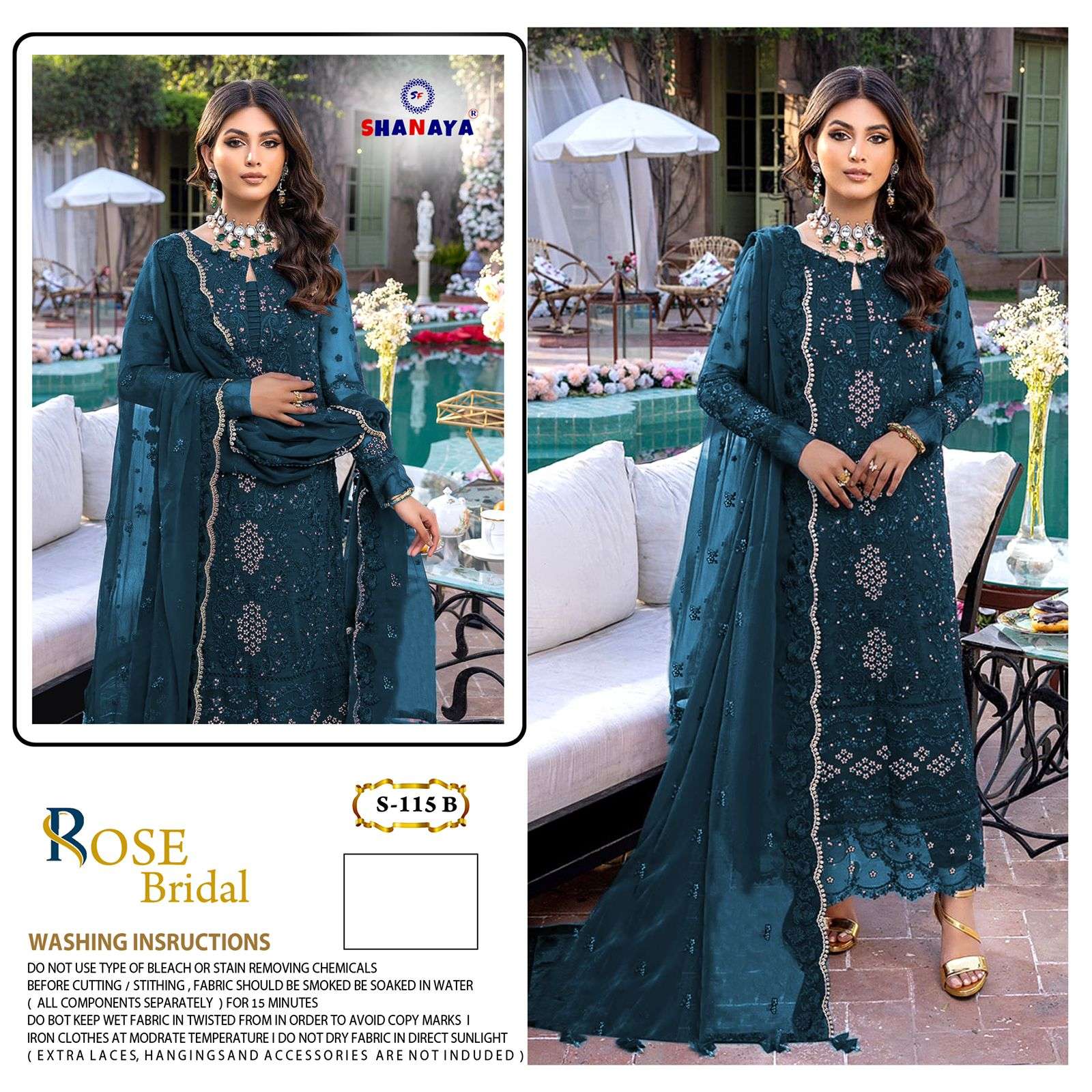 rose bridal s 115 by shanaya georgette embroidery pakistani fancy suits