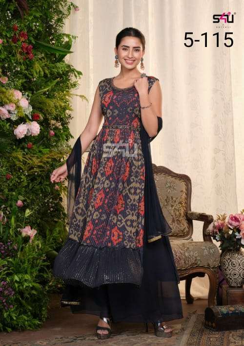 s4u pr 115 elegant designer fancy readymade suit combo designs 