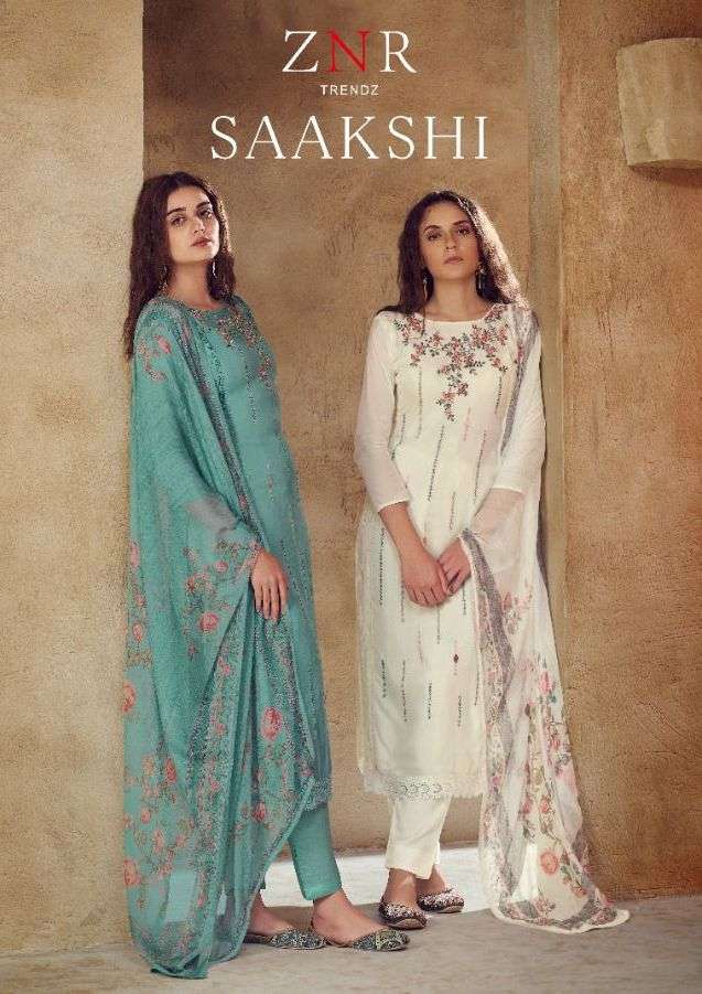 saakshi by znr trendz pure maslin embroidery fancy suits