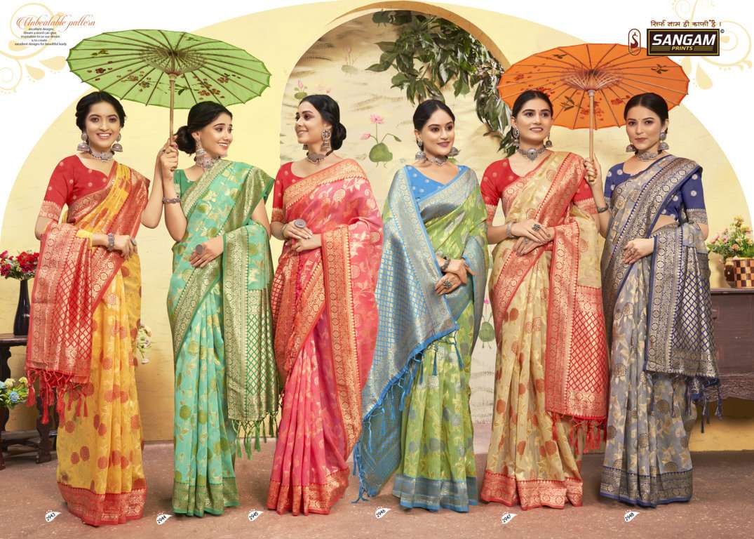 sangam prints kamini cotton designer cotton saris wholesaler