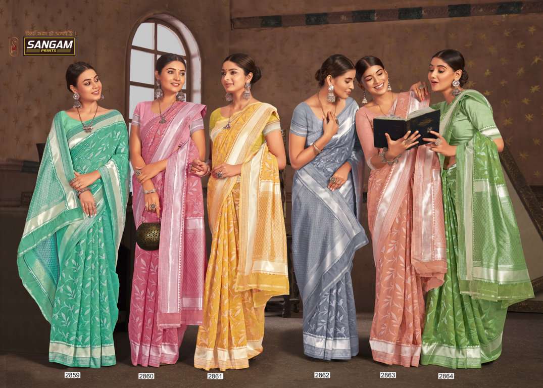 sangam prints silver queen cotton weaving saris wholesaler