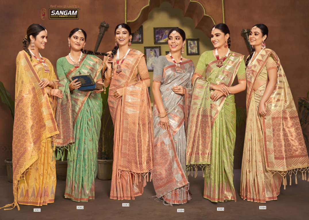 sangam prints sohail silk heavy soft silk saris wholesaler
