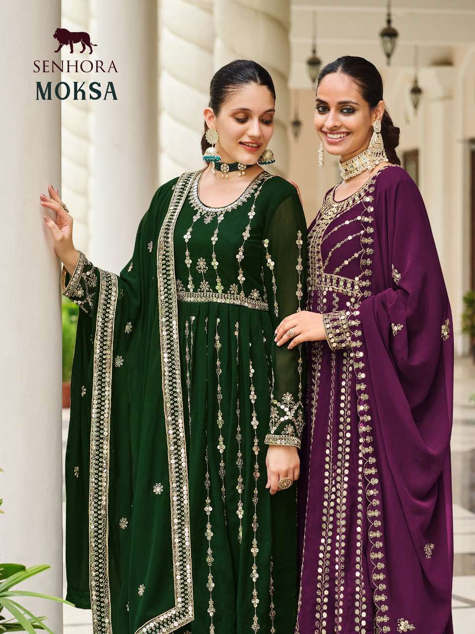 senhora present moksa georgette designer fancy dresses