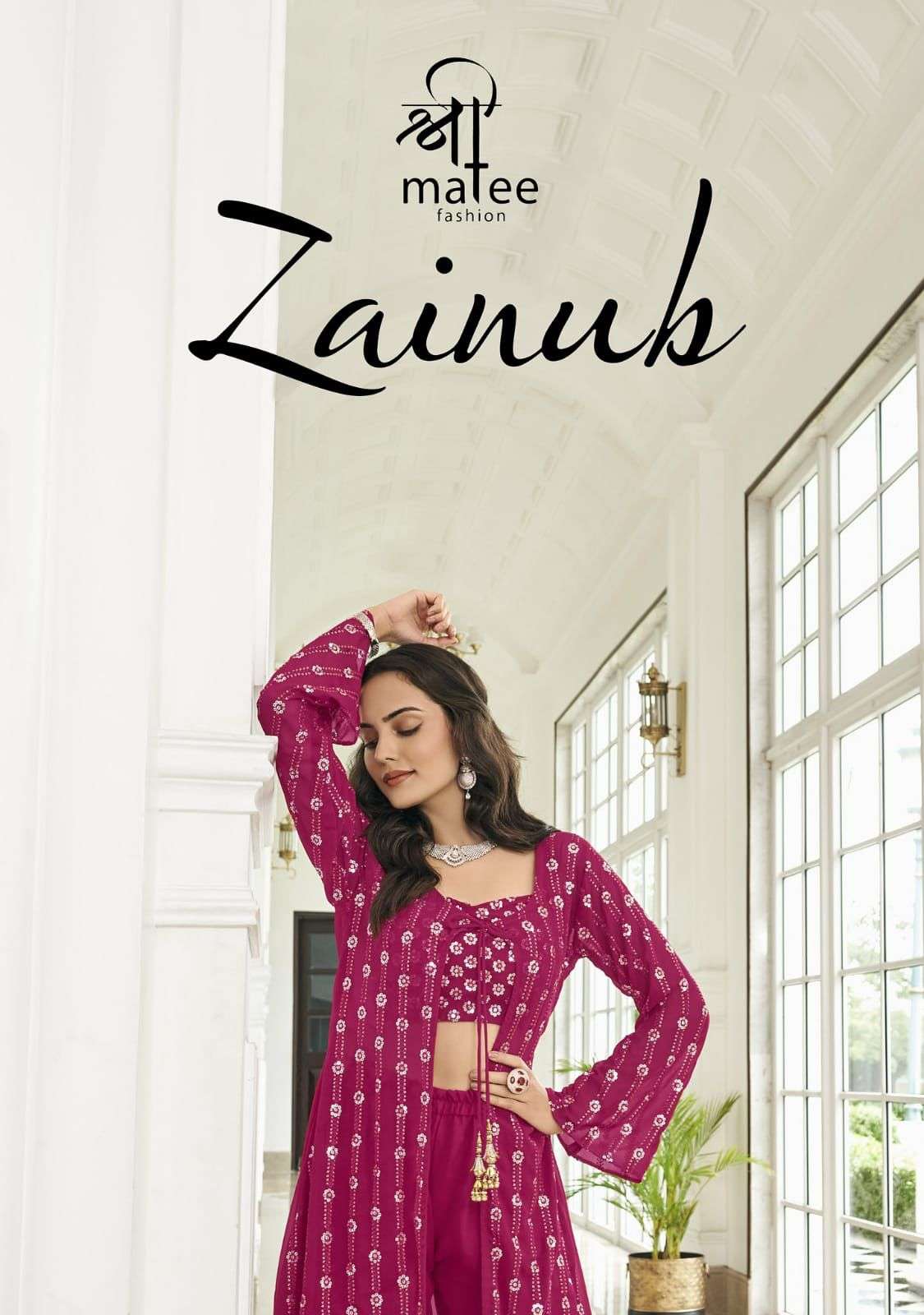 shreematee fashion zainab readymade blouse with sharara & jacket concept