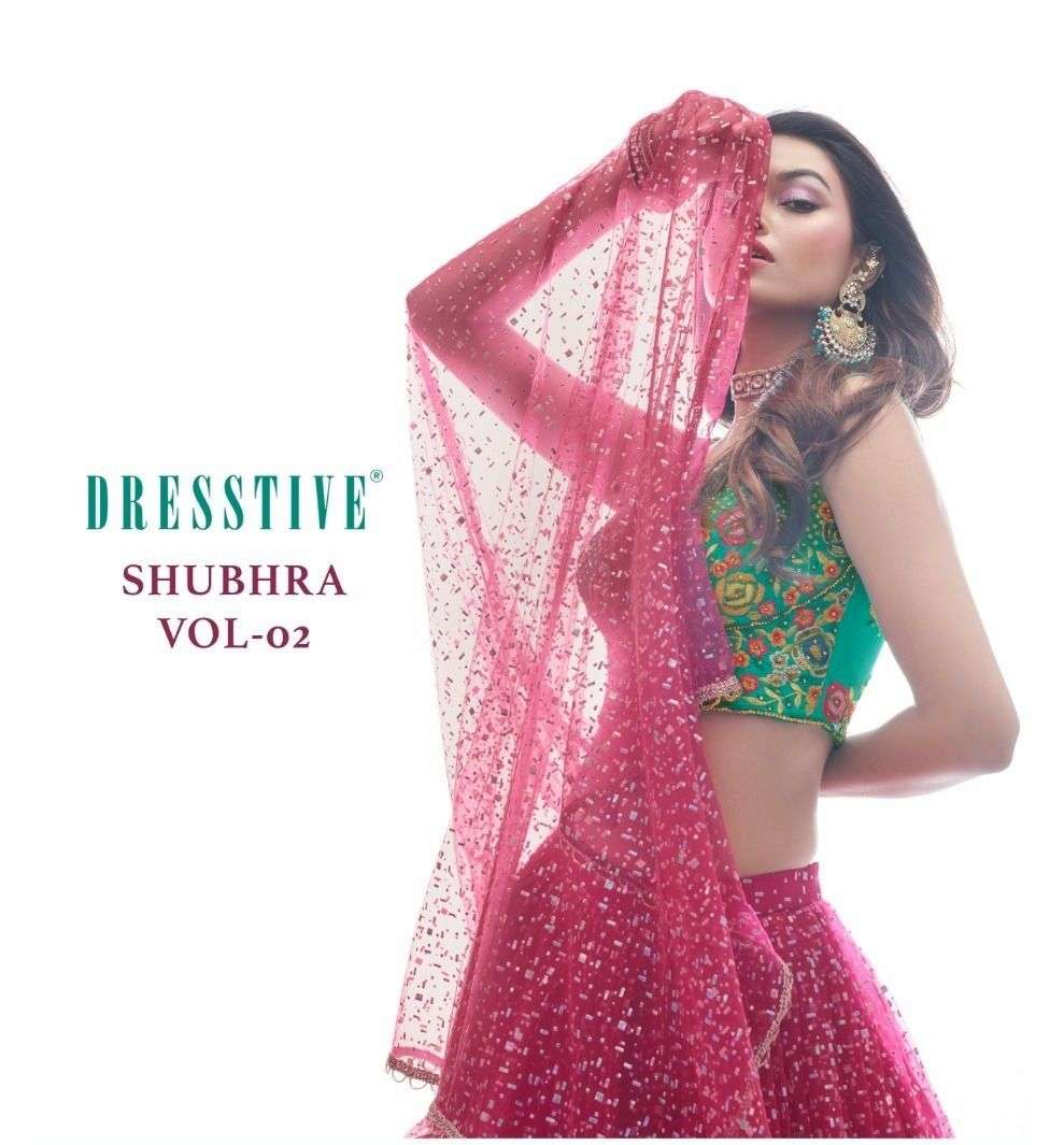 shubhra vol 2 by dresstive soft net readymade party wear lehenga wholesaler